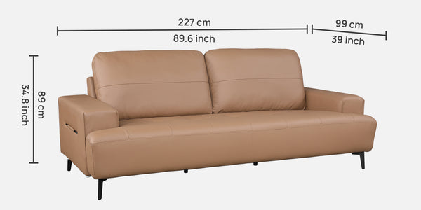 Alabaster Half Leather 3 Seater Sofa dimensions