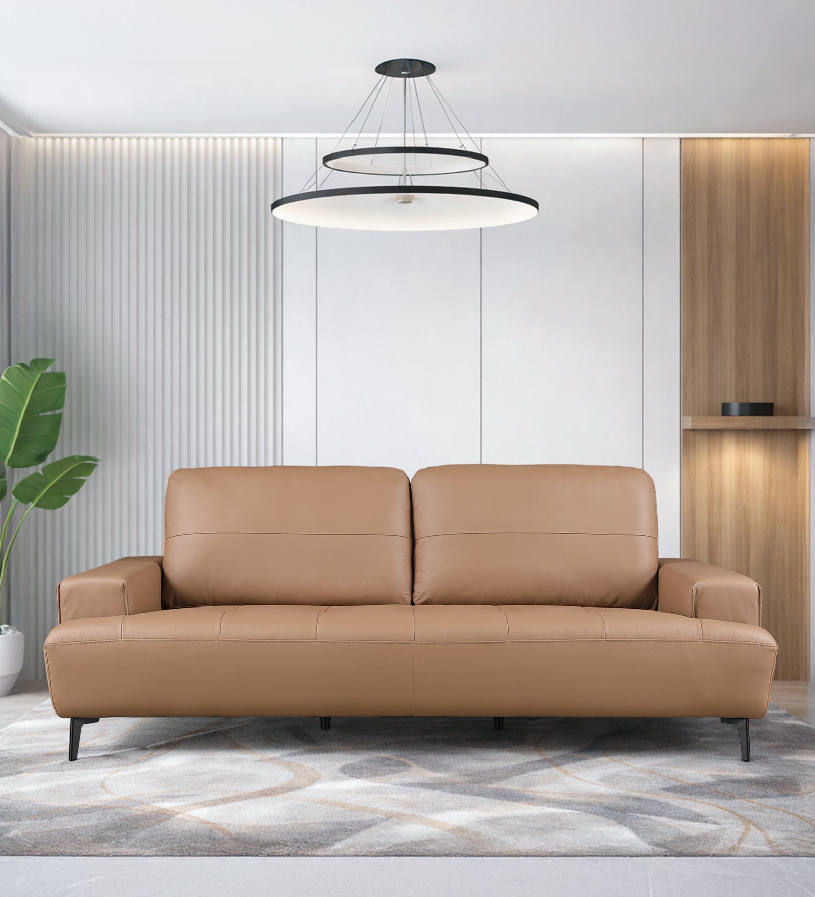 ALABASTER HALF LEATHER SOFA