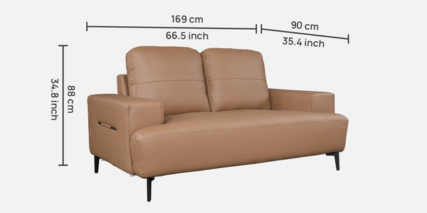 Alabaster Half Leather 2 Seater Sofa dimensions