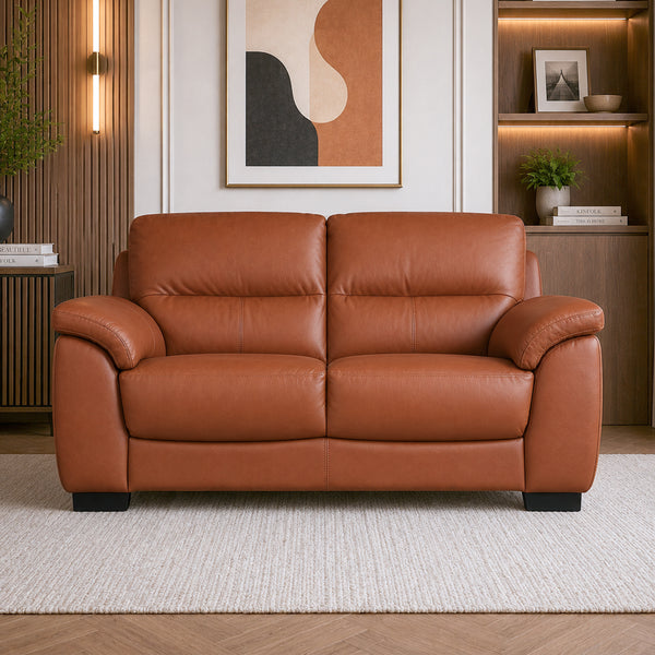 CANYON HALF LEATHER 2 SEATER SOFA TAN