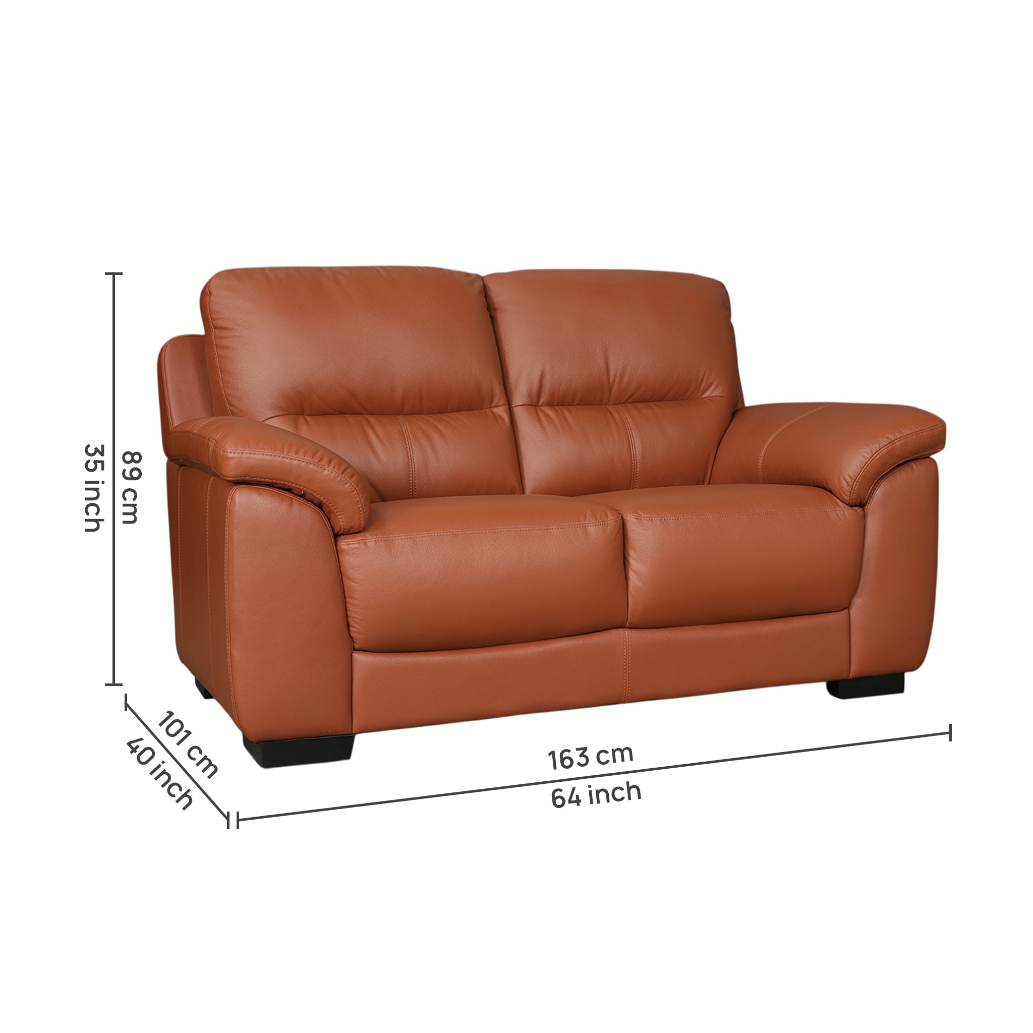 CANYON HALF LEATHER 2 SEATER SOFA TAN