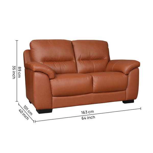 Canyon Half Leather 2 Seater Sofa Tan dimensions