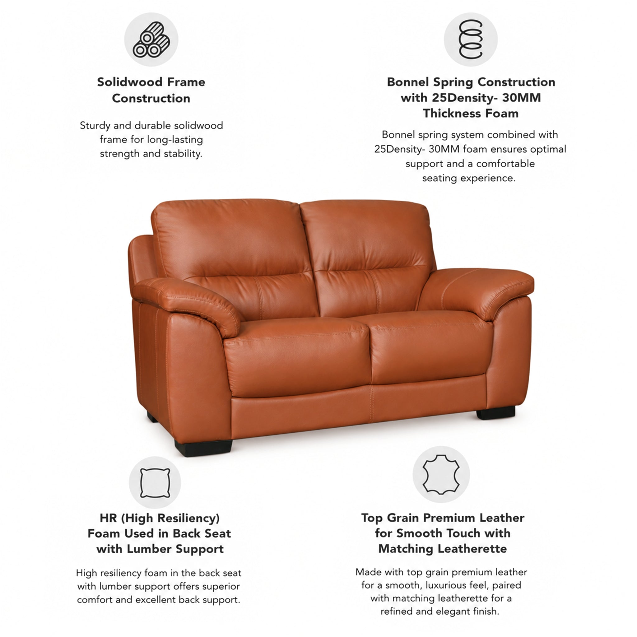 CANYON HALF LEATHER 2 SEATER SOFA TAN