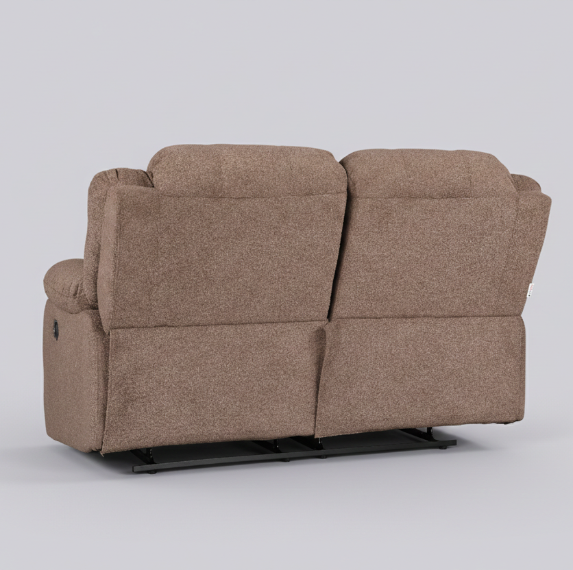 RIO FABRIC 2 SEATER  RECLINER BROWN