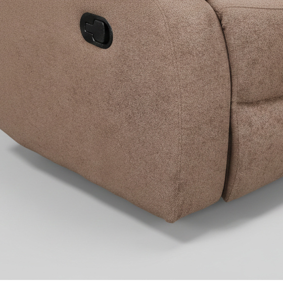 RIO FABRIC 2 SEATER  RECLINER BROWN