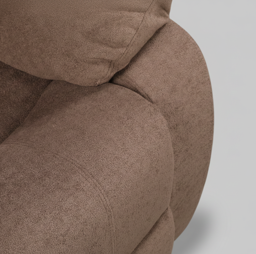 RIO FABRIC 2 SEATER  RECLINER BROWN
