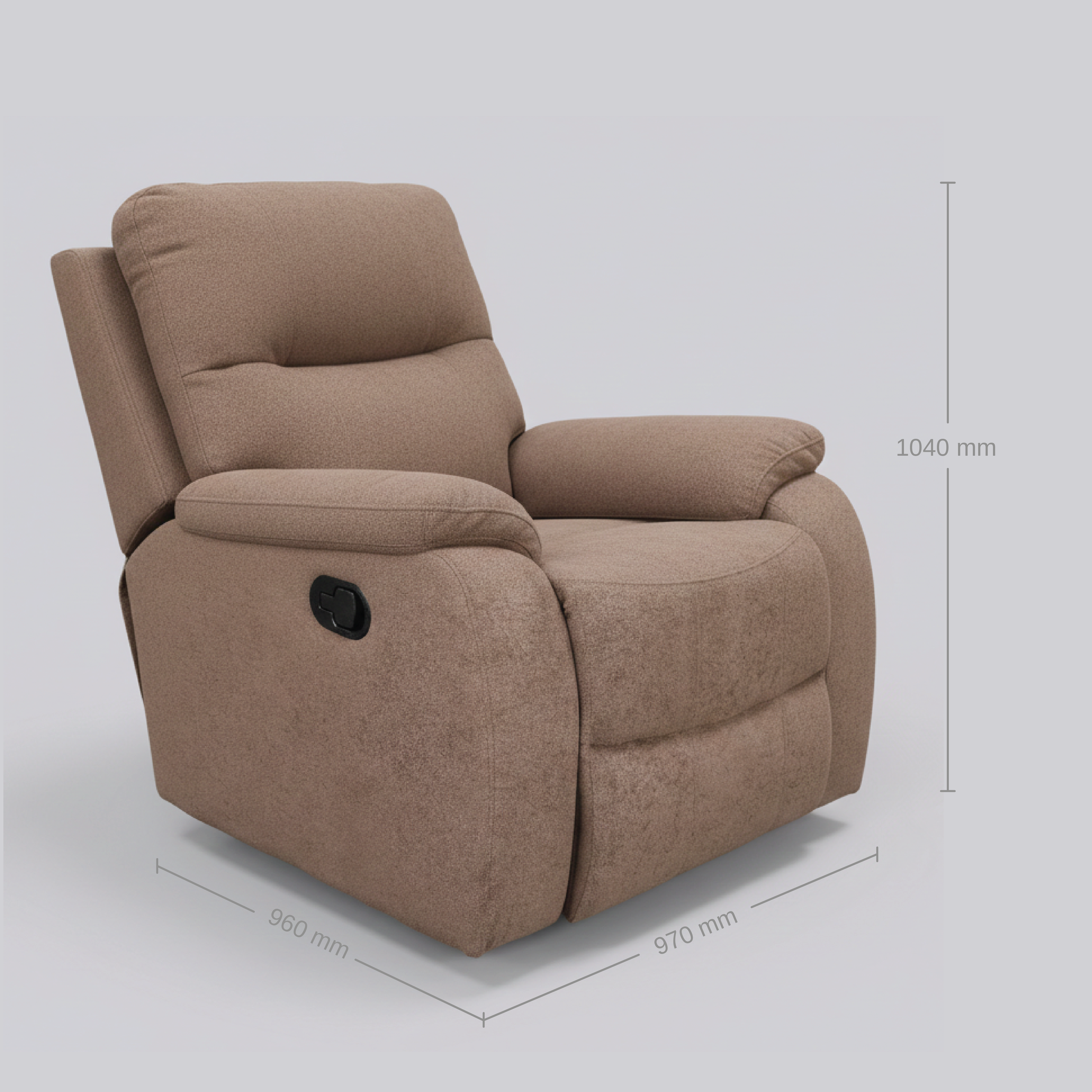 RIO FABRIC 1 STR ROCKER RECLINER BROWN