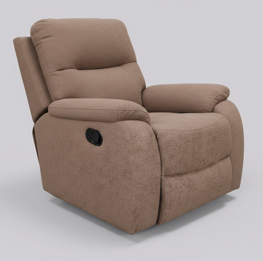 RIO FABRIC 1 STR ROCKER RECLINER BROWN