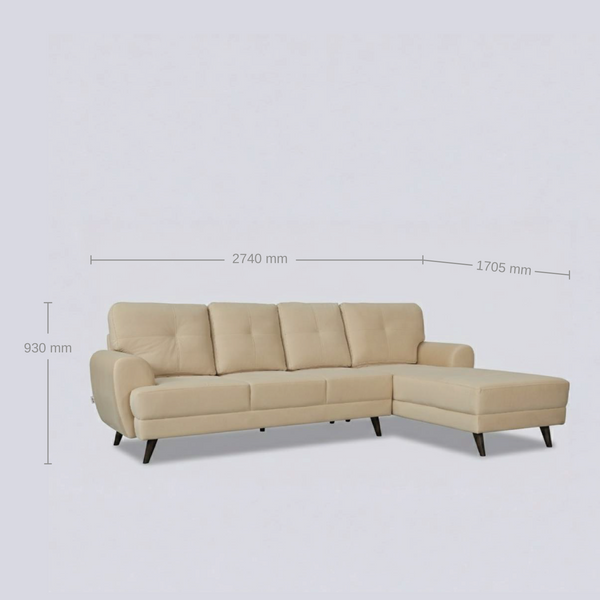 Riga Lyra Fab Lounger Large Beige Lh dimensions