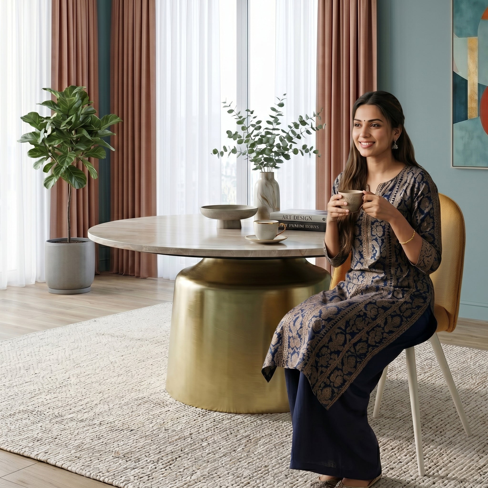 Oro Marble Top Center Table