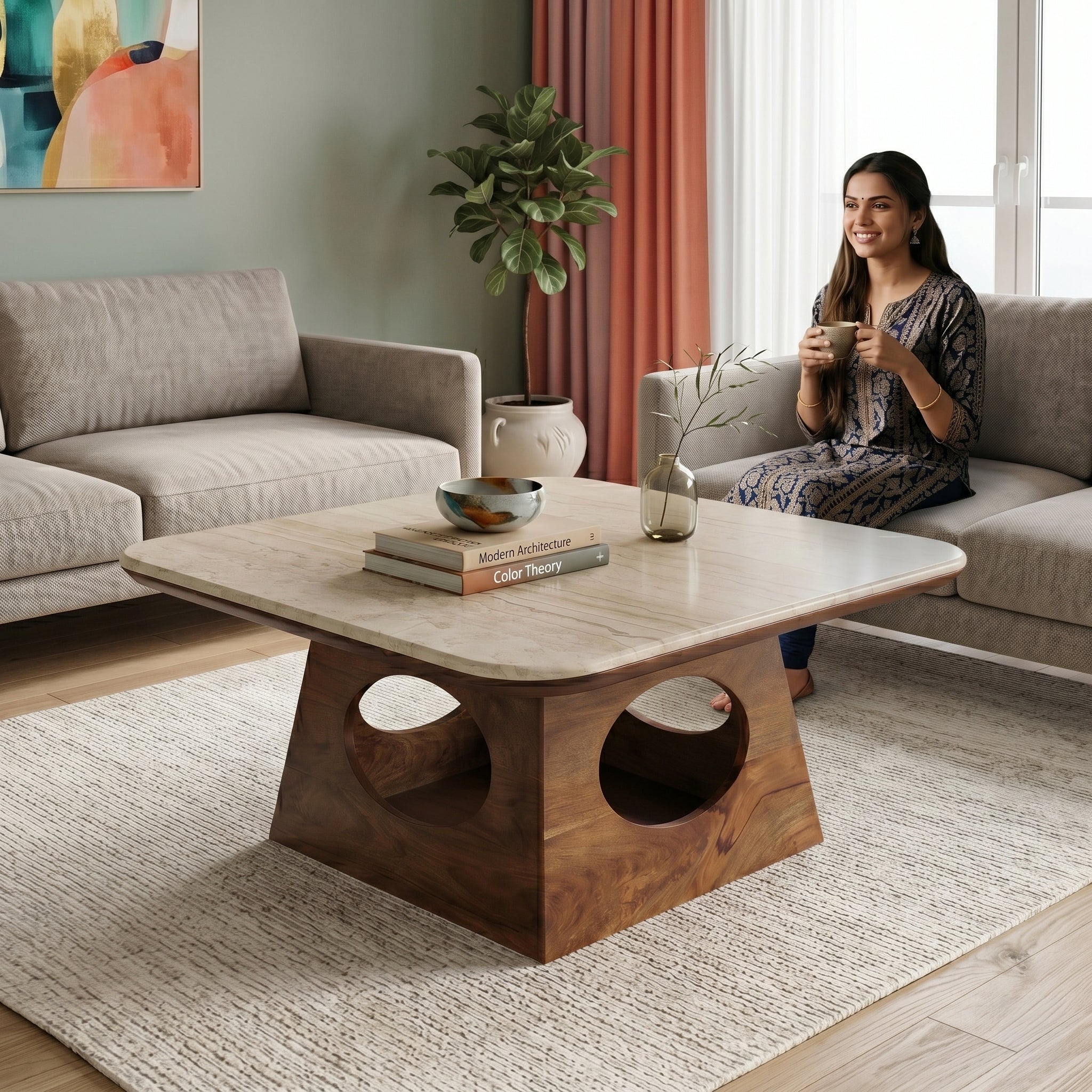 Arcus Marble Top Center Table