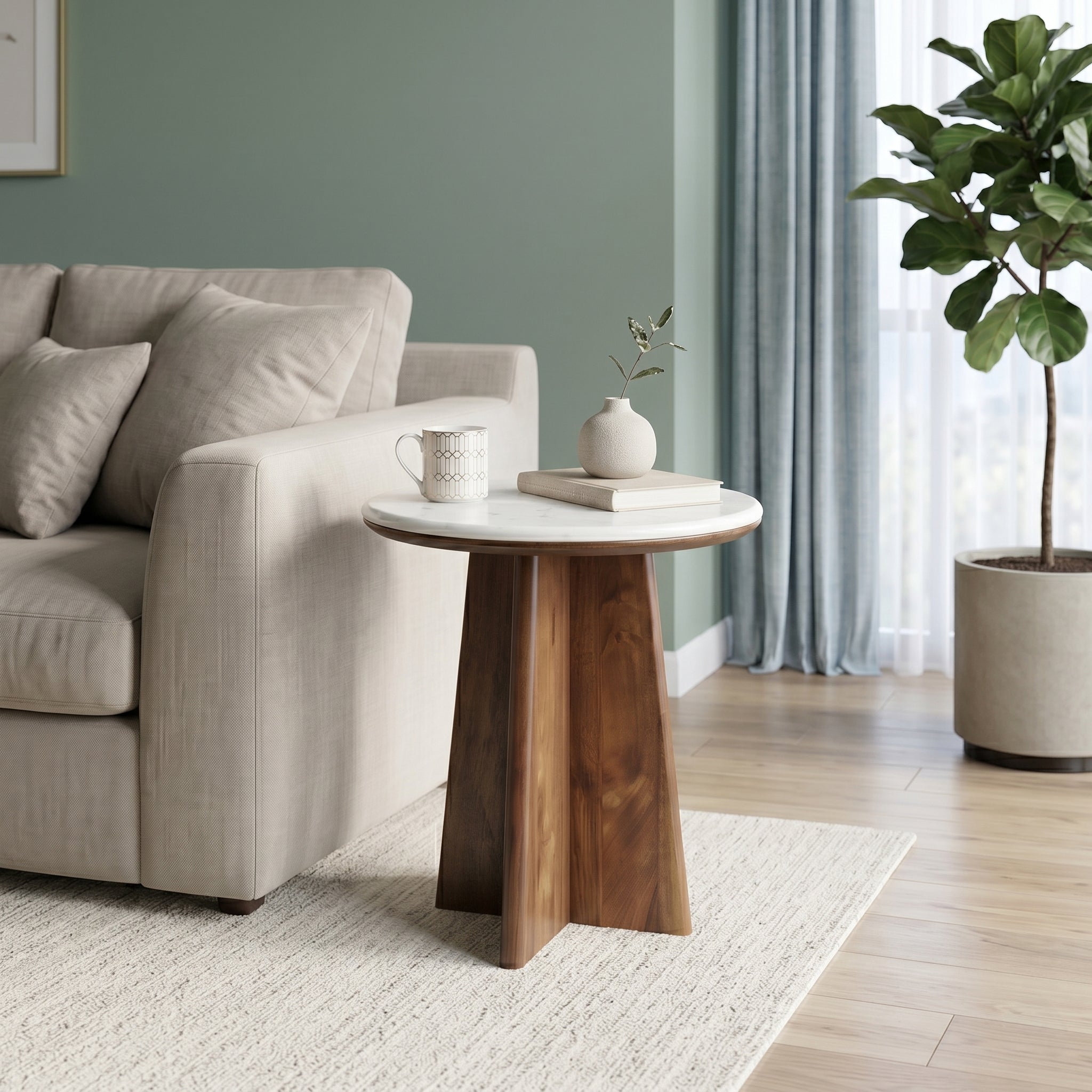 Arcus Marble Top Side Table