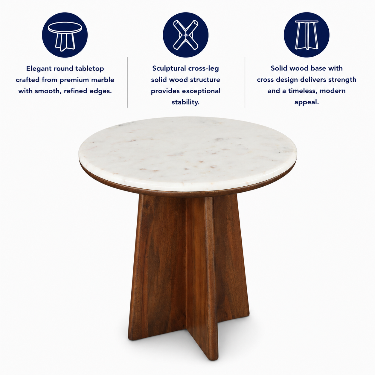 Arcus Marble Top Side Table