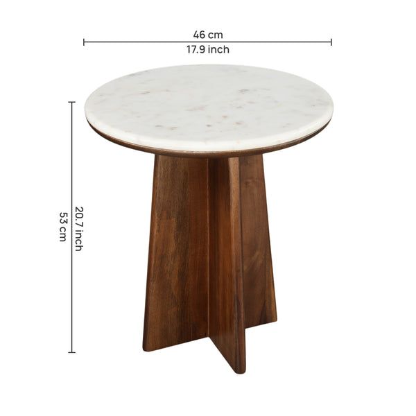 Arcus Marble Top Side Table dimensions