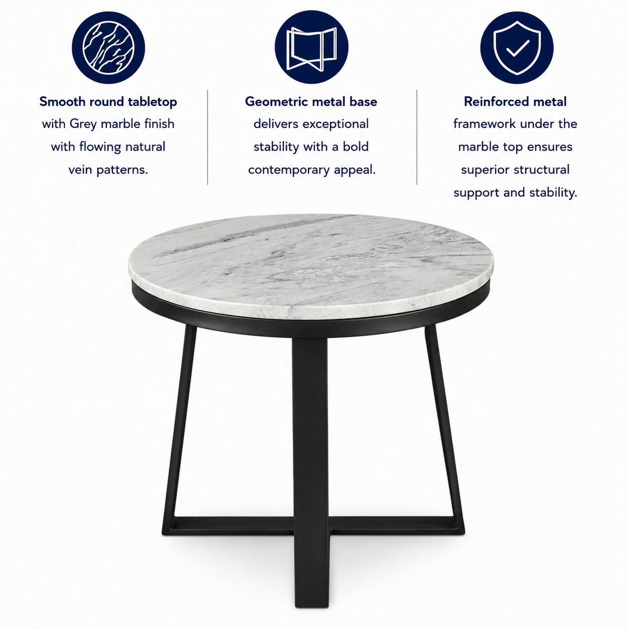Elix Marble Top Side Table