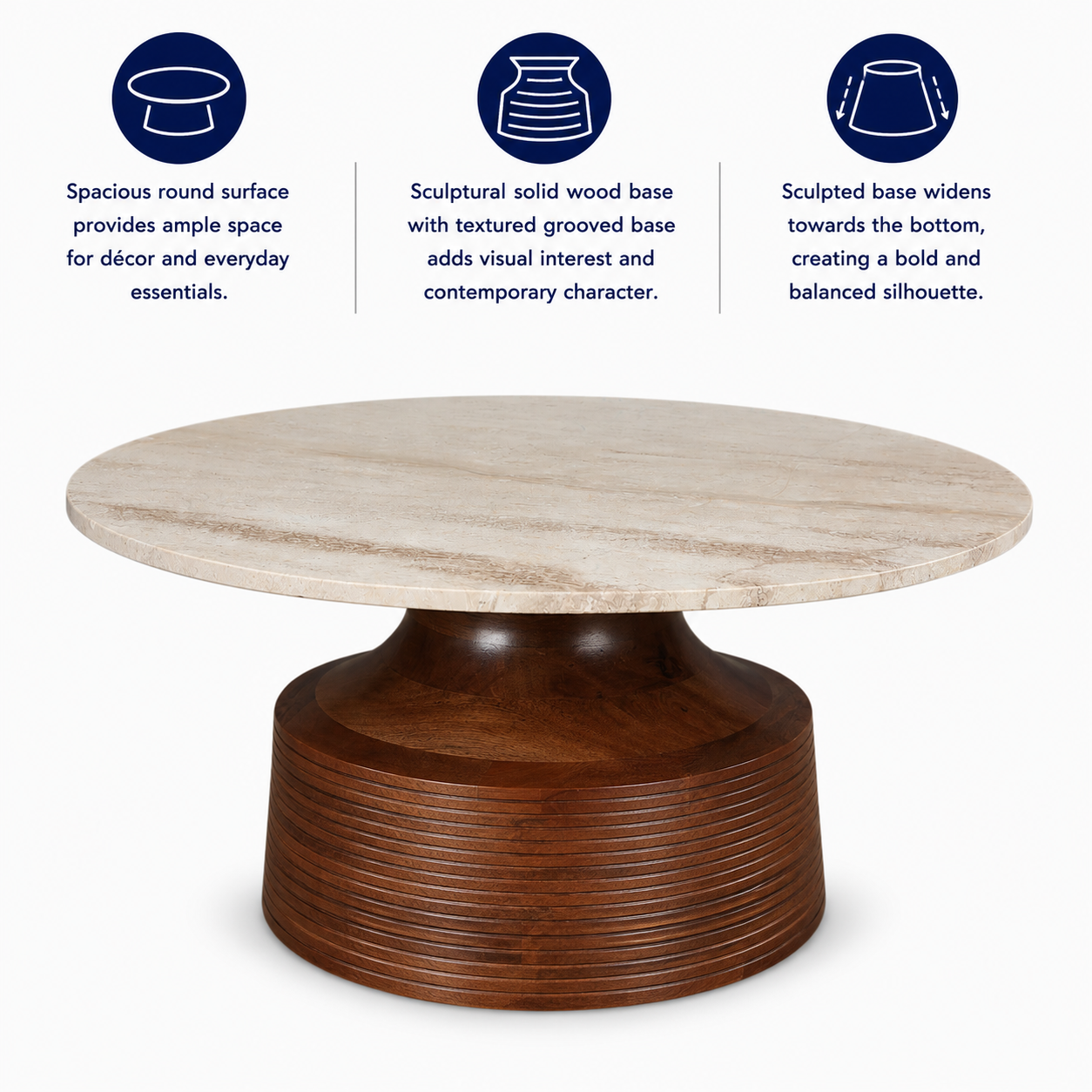 Ornate Marble Top Center Table
