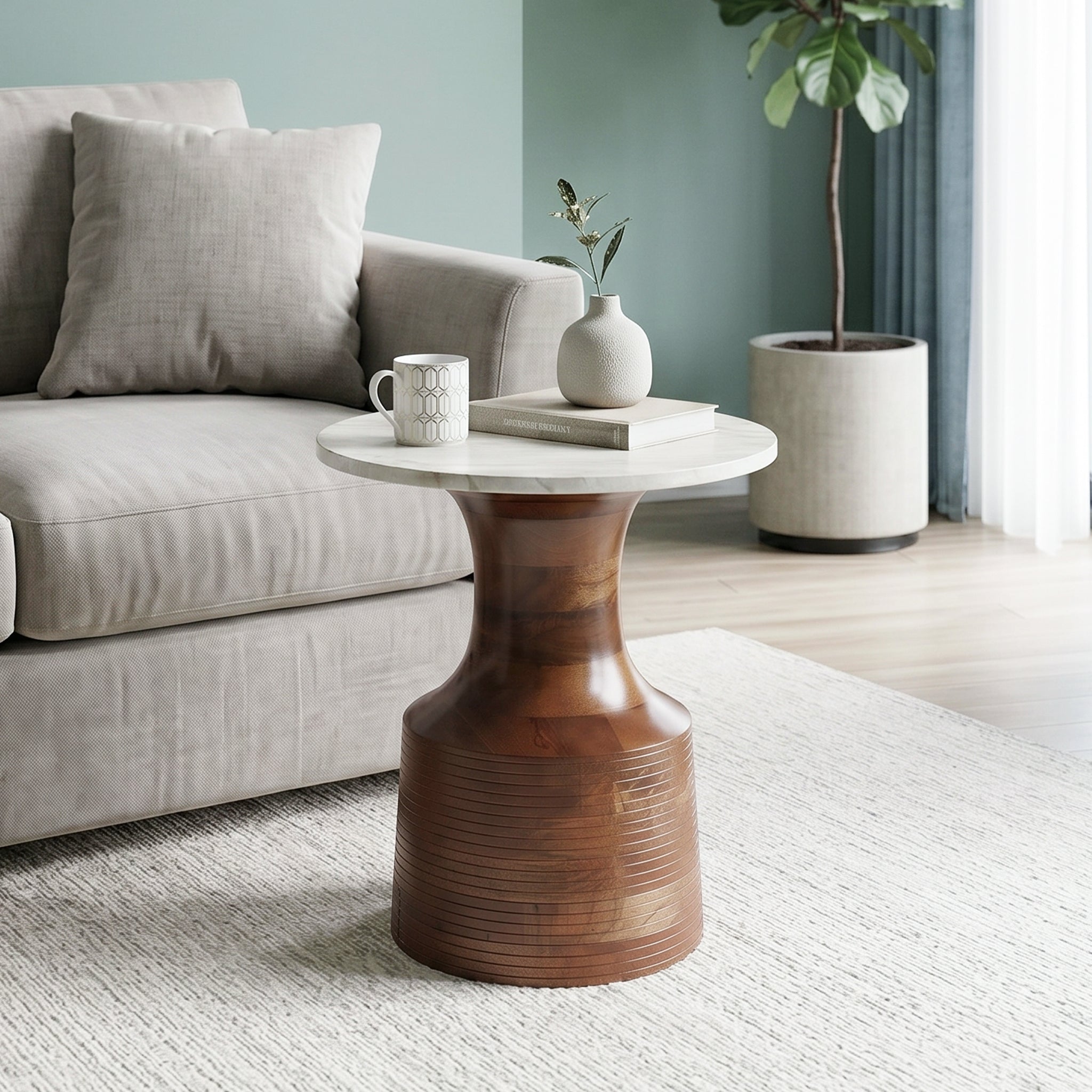 Ornate Marble Top Side Table
