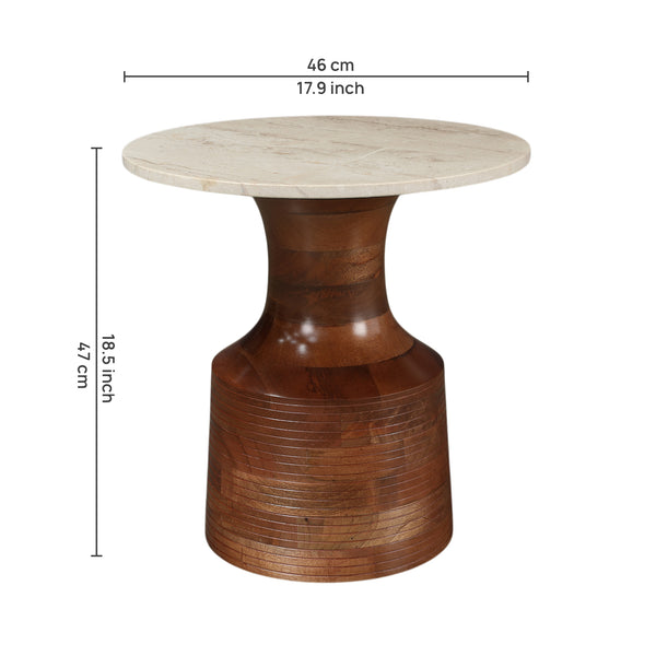 Ornate Marble Top Side Table dimensions