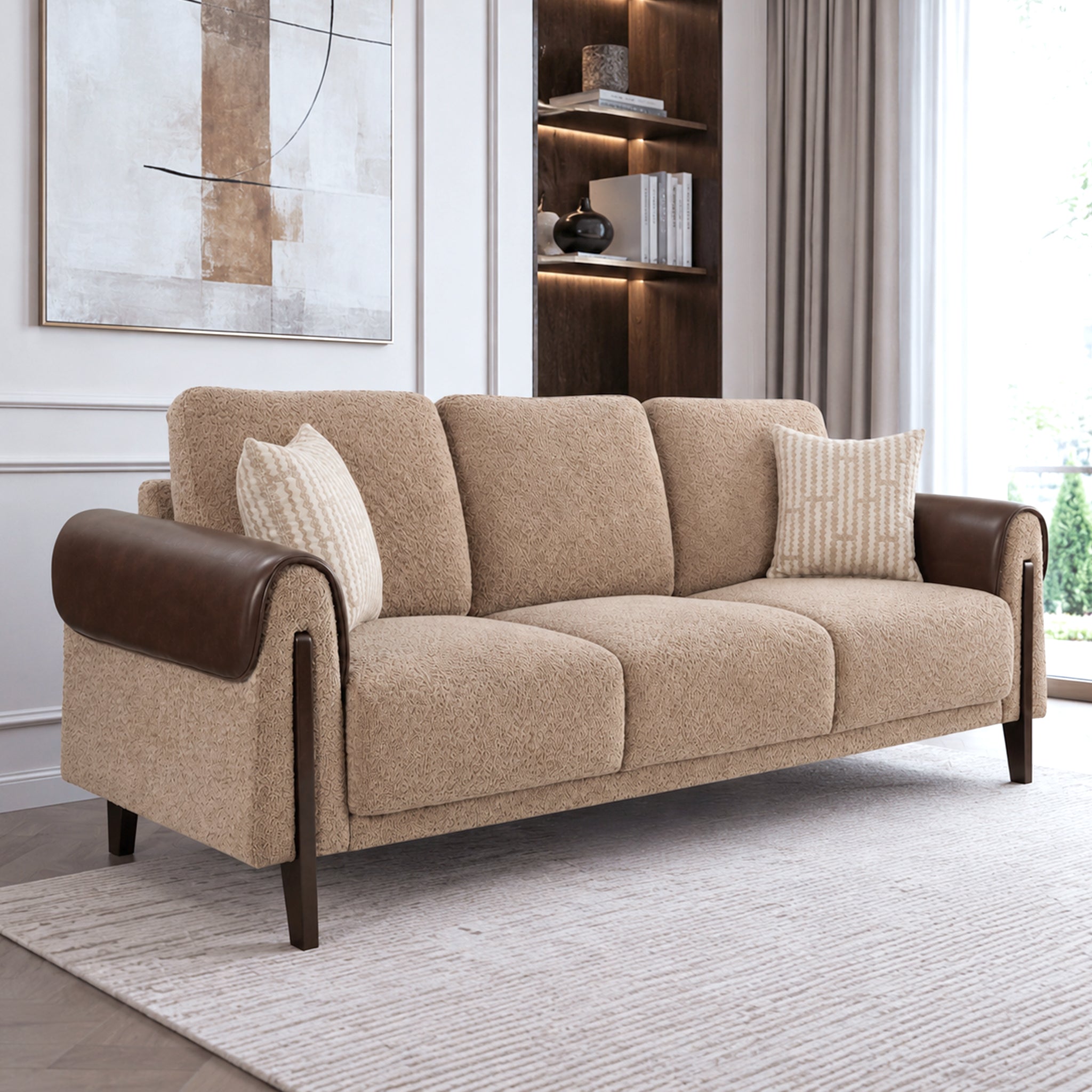 Arix Fabric 3 Seater Sofa Brown