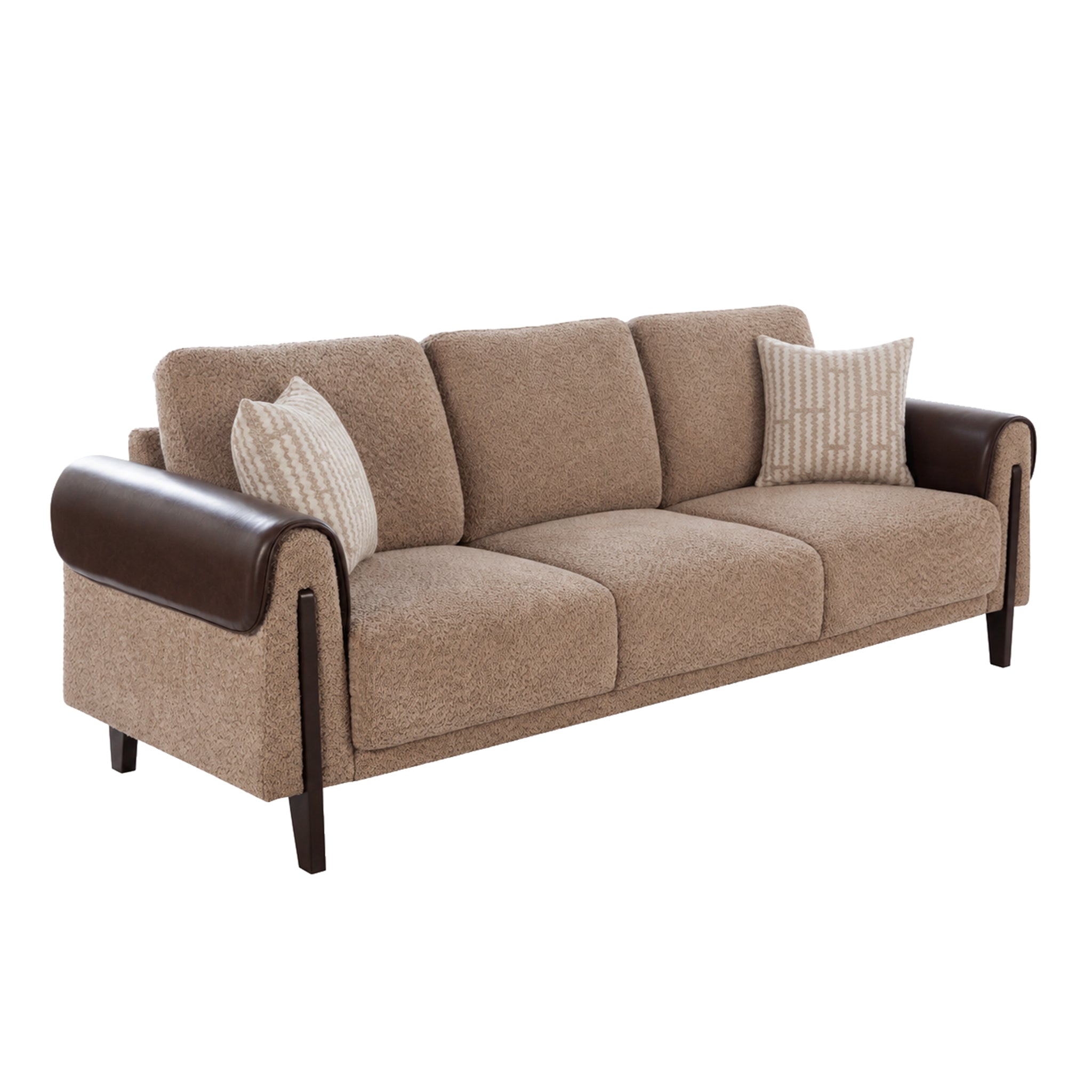 Arix Fabric 3 Seater Sofa Brown