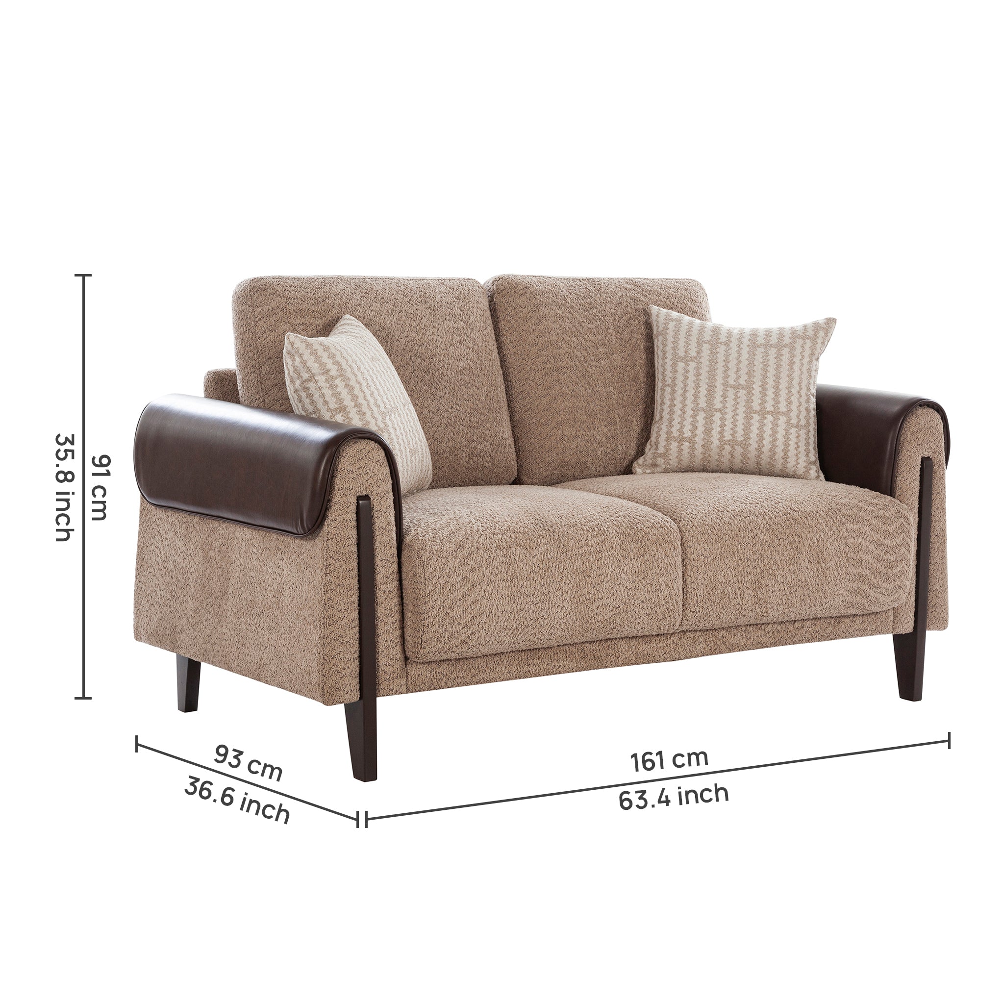 Arix Fabric Sofa Brown