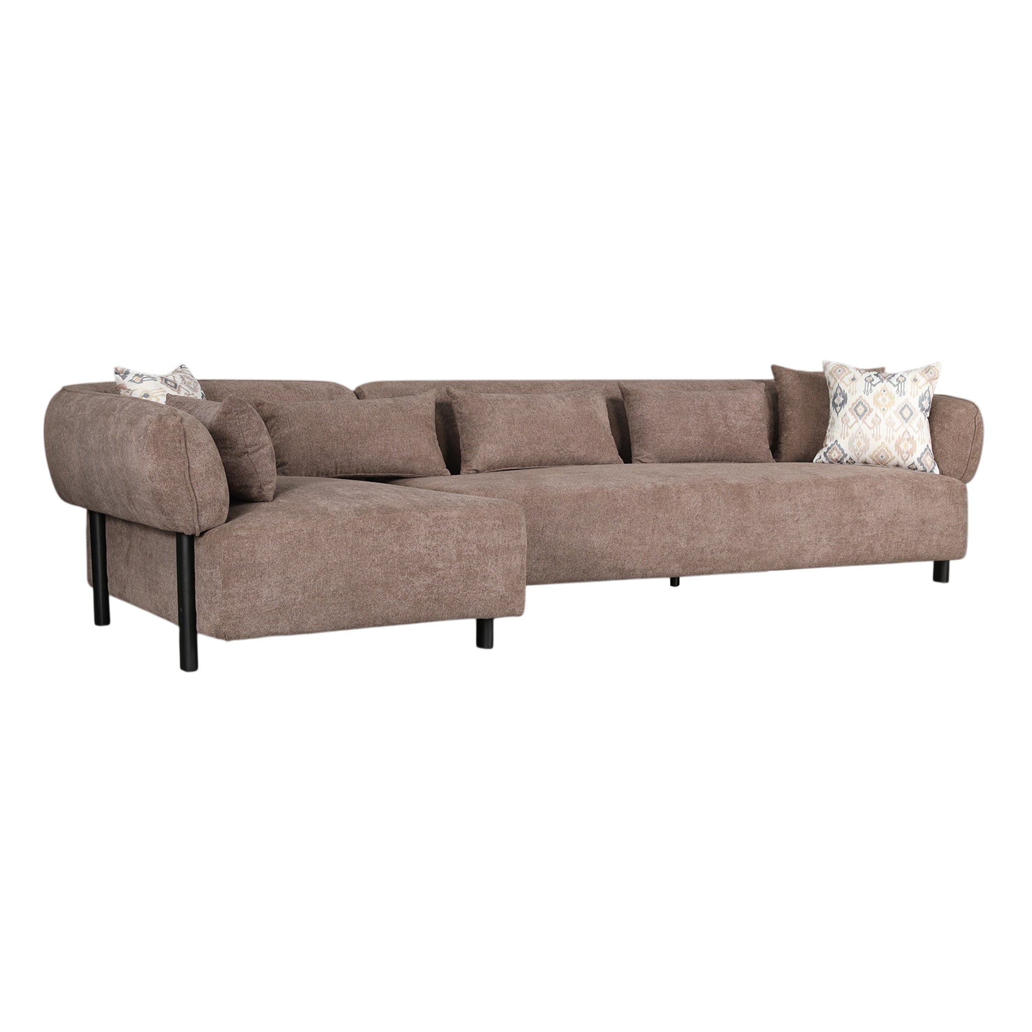 KYOTO FABRIC LOUNGER LARGE DARK BROWN RH