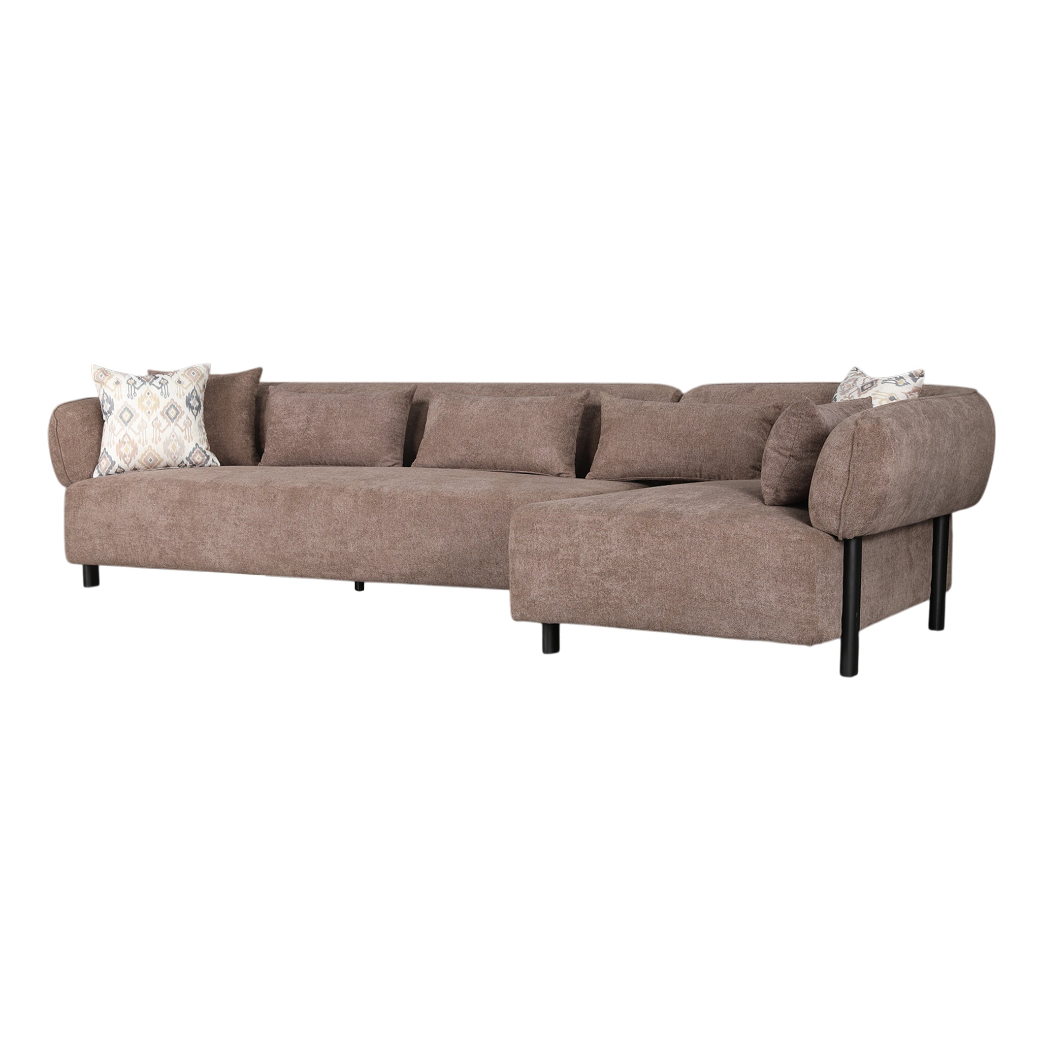 KYOTO FABRIC LOUNGER LARGE DARK BROWN LH