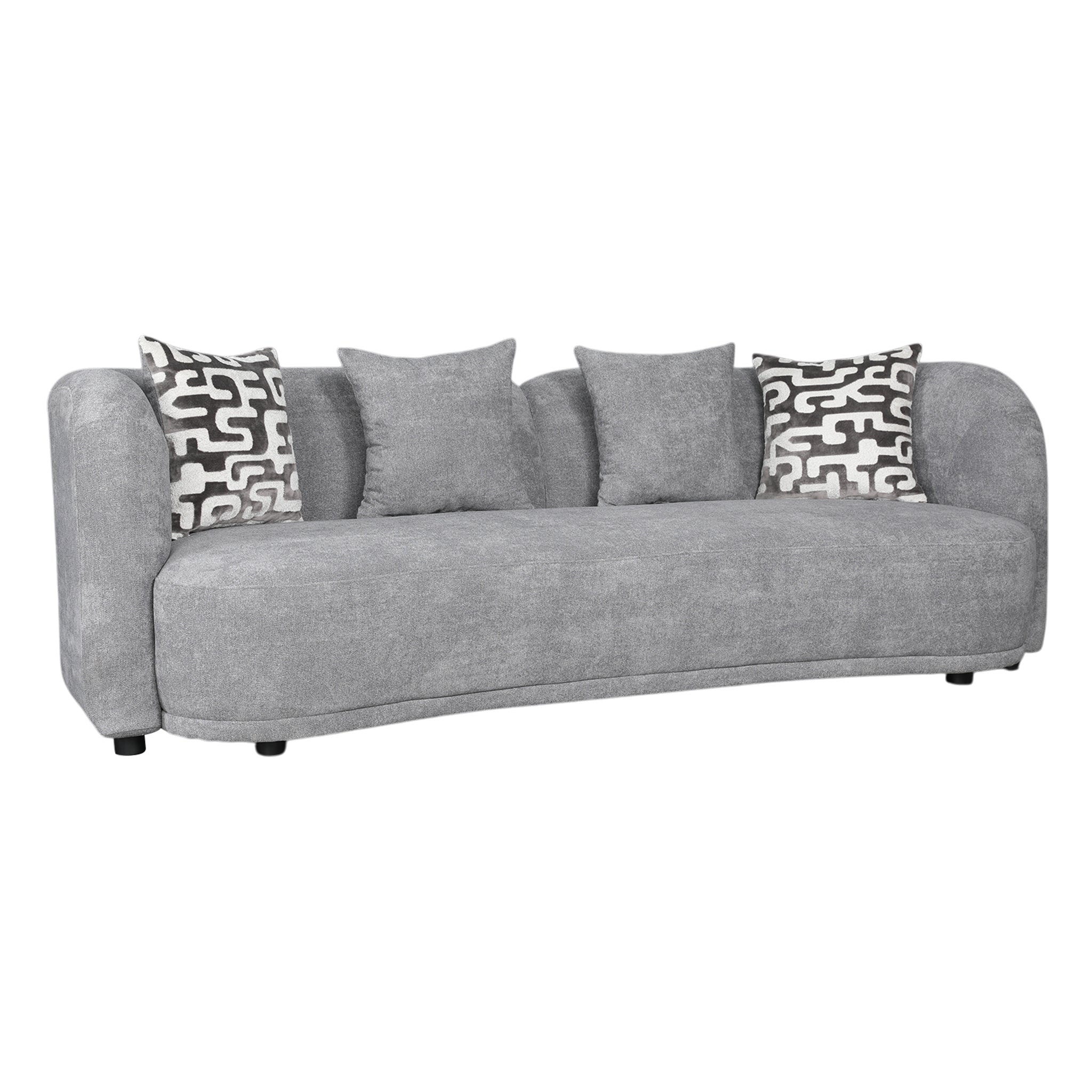 ELOWEN FABRIC 3 SEATER SOFA STEEL GREY