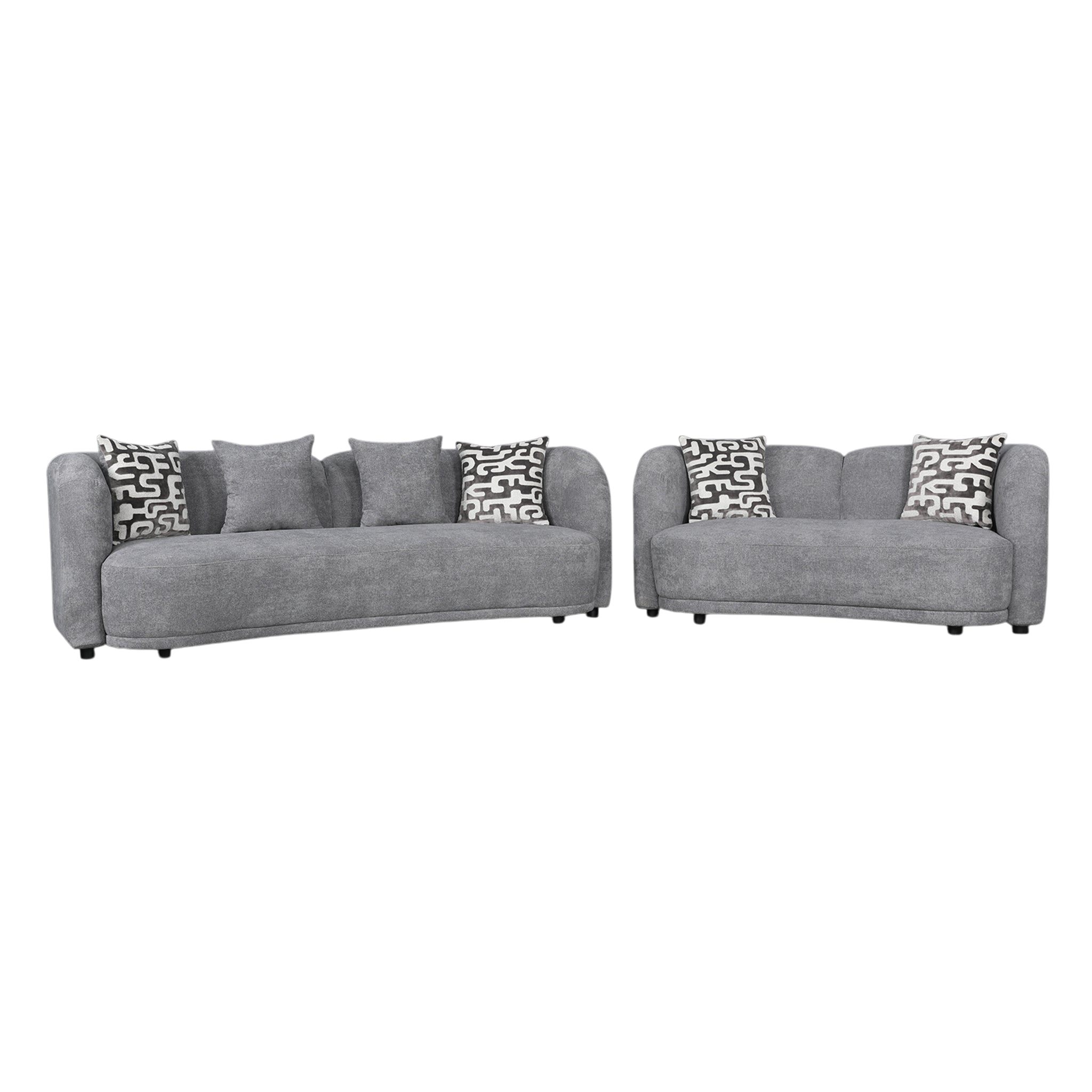 ELOWEN FABRIC 3 SEATER SOFA STEEL GREY