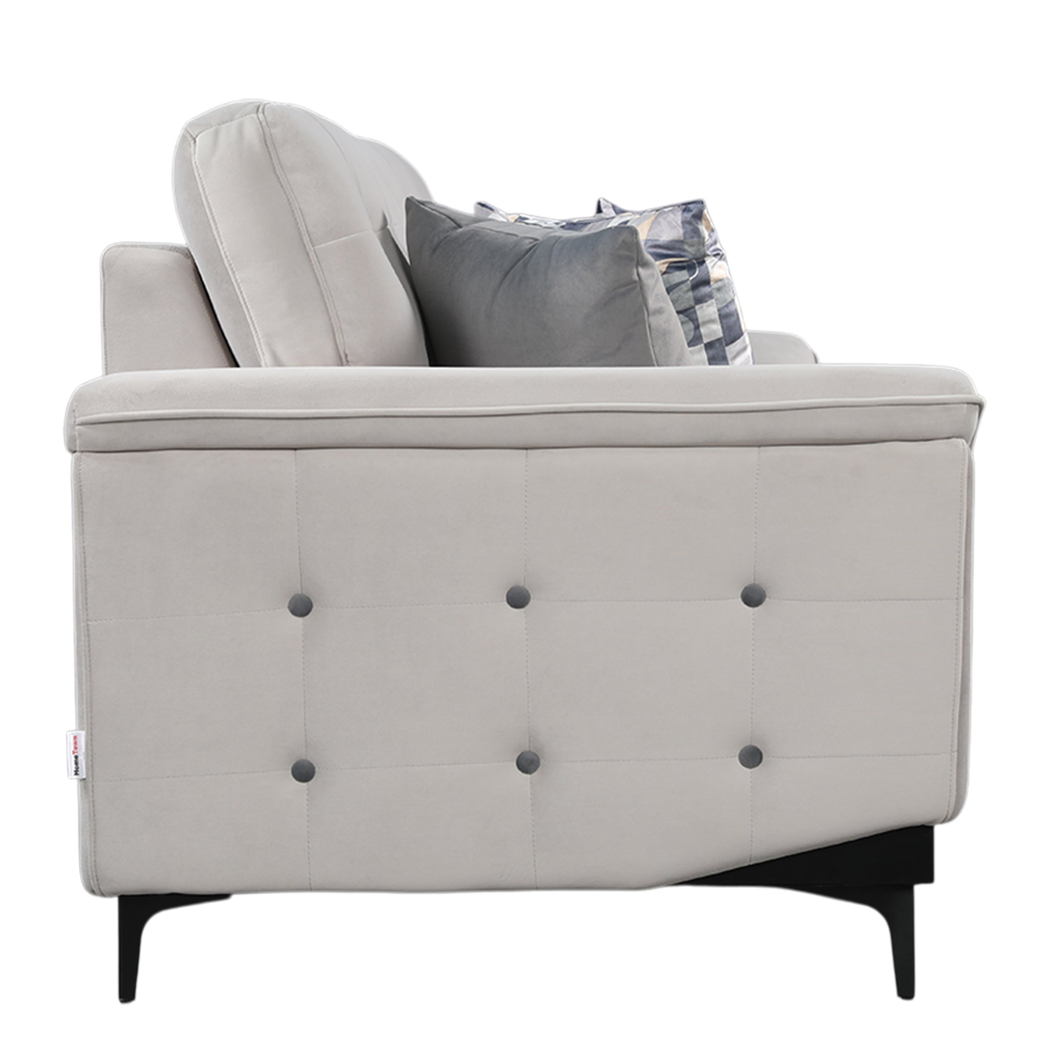 SANDORA VELVET 3 SEATER SOFA L GREY