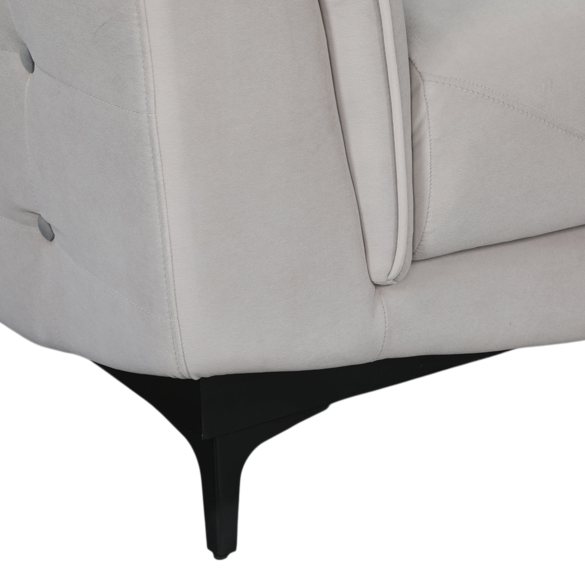 SANDORA VELVET 3 SEATER SOFA L GREY