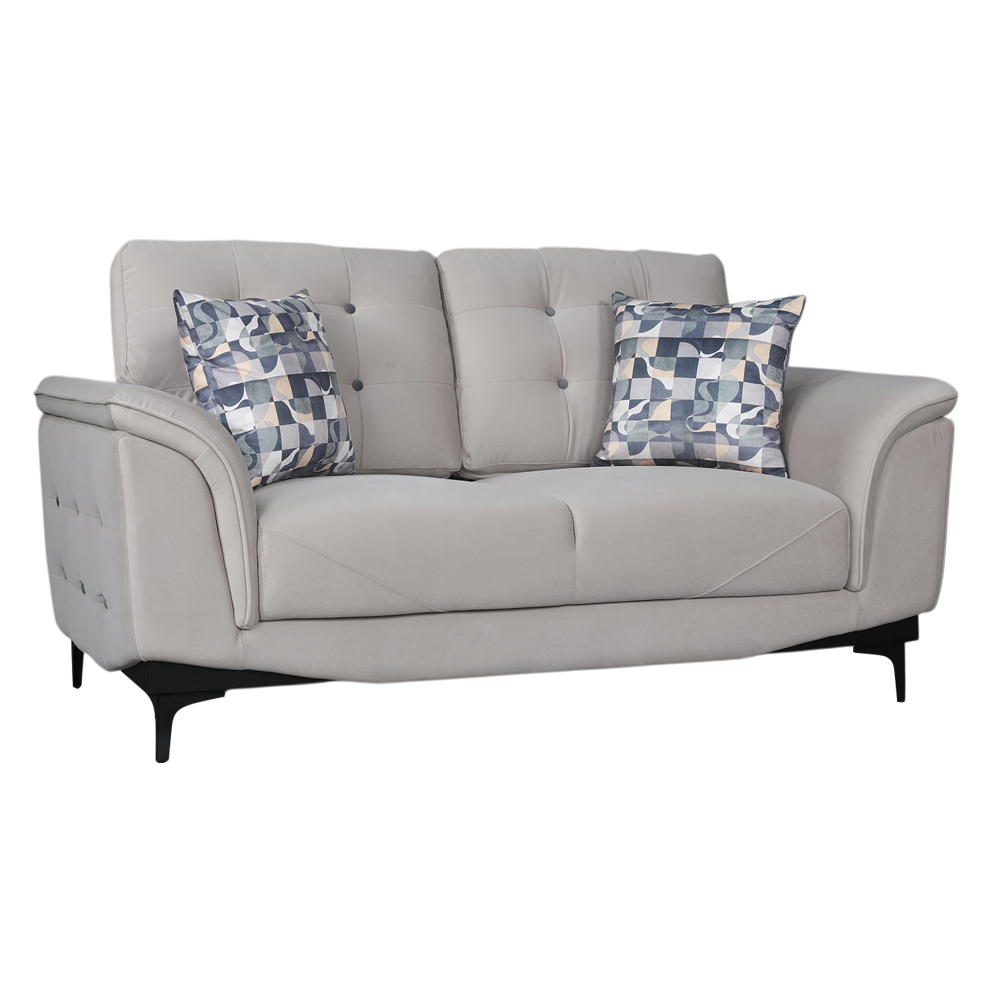 SANDORA VELVET 2 SEATER SOFA L GREY