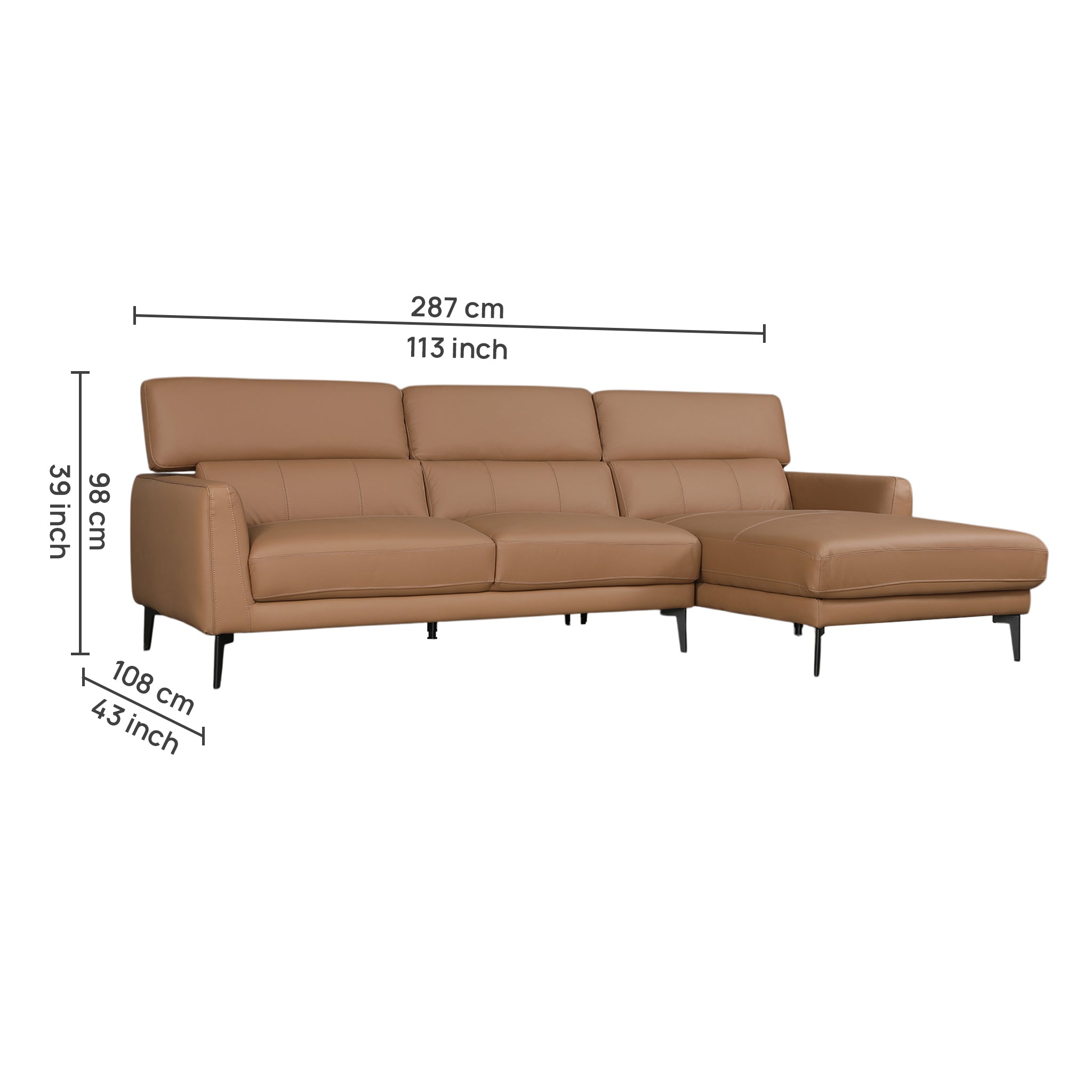 ZORINO HALF LEATHER LA LOUNGER DBROWN LH
