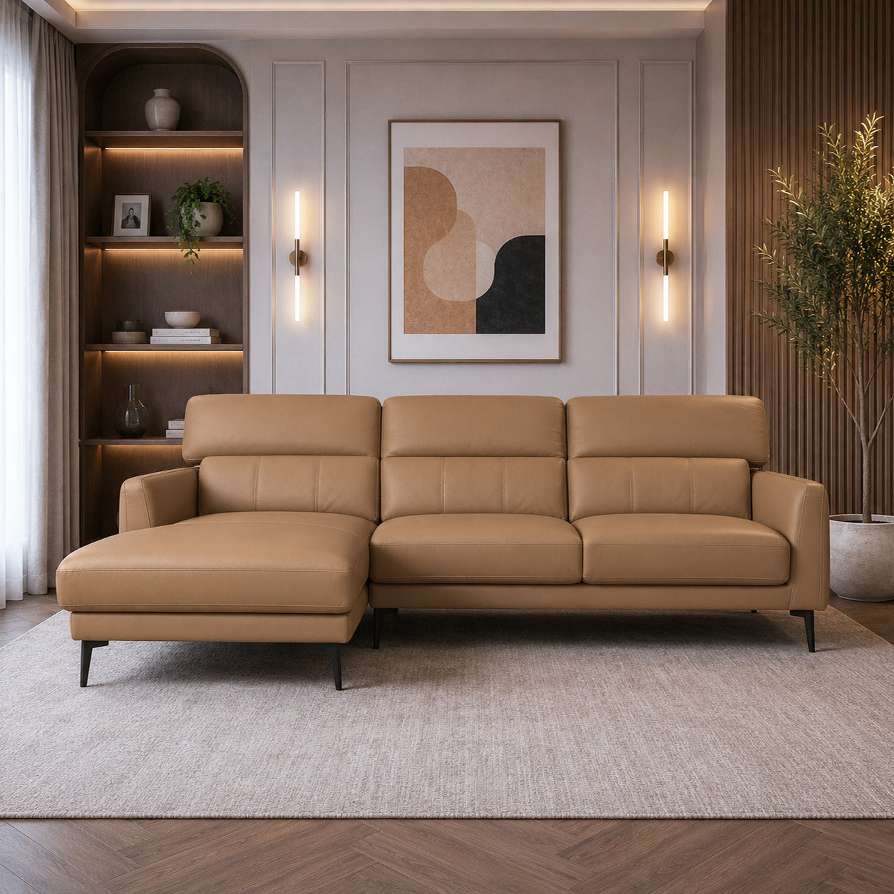 ZORINO HALF LEATHER LA LOUNGER DBROWN RH