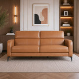 Calista Leatherette 3 Seater Sofa Brown
