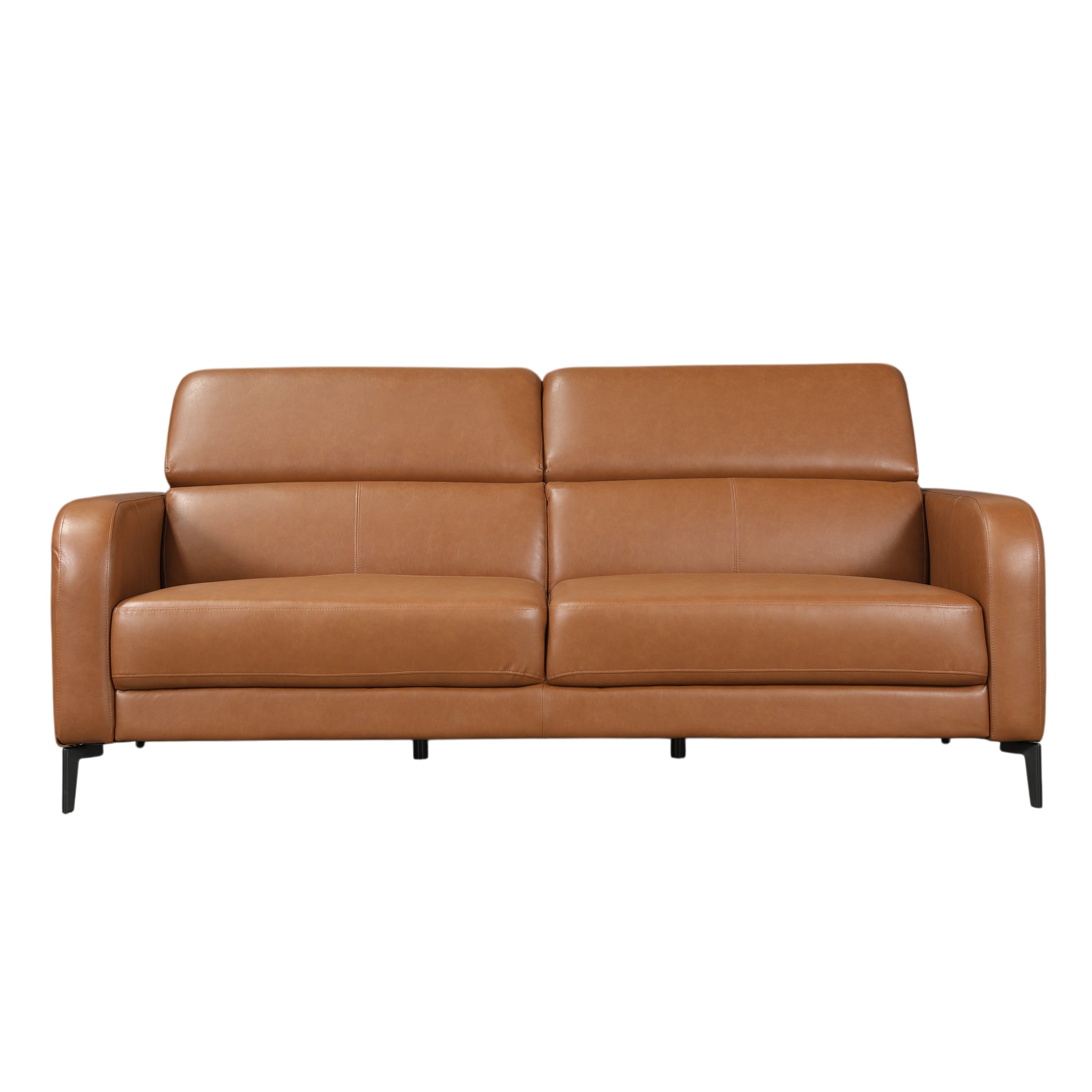 CALISTA LEATHERETTE 3 SEATER SOFA BROWN