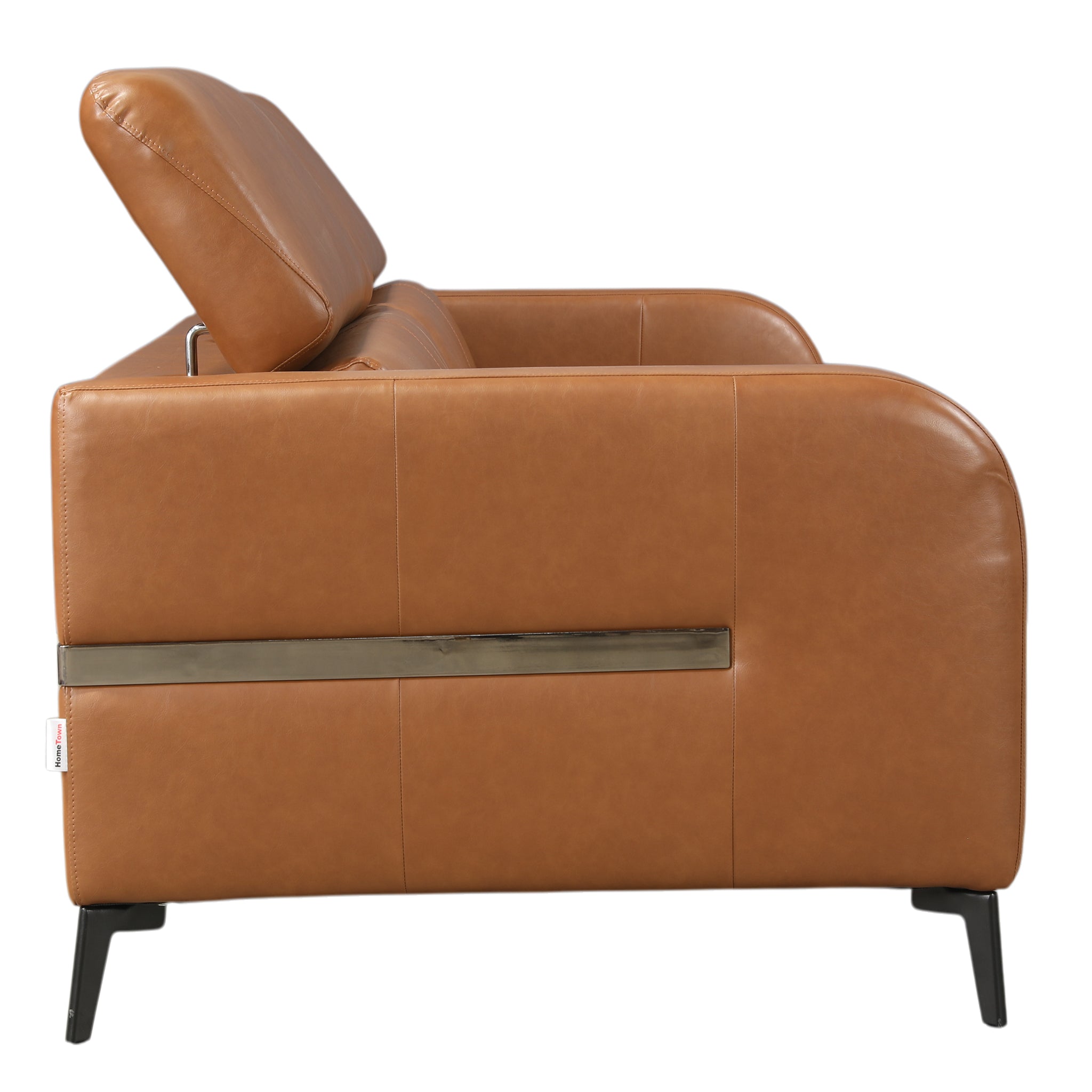 CALISTA LEATHERETTE 3 SEATER SOFA BROWN