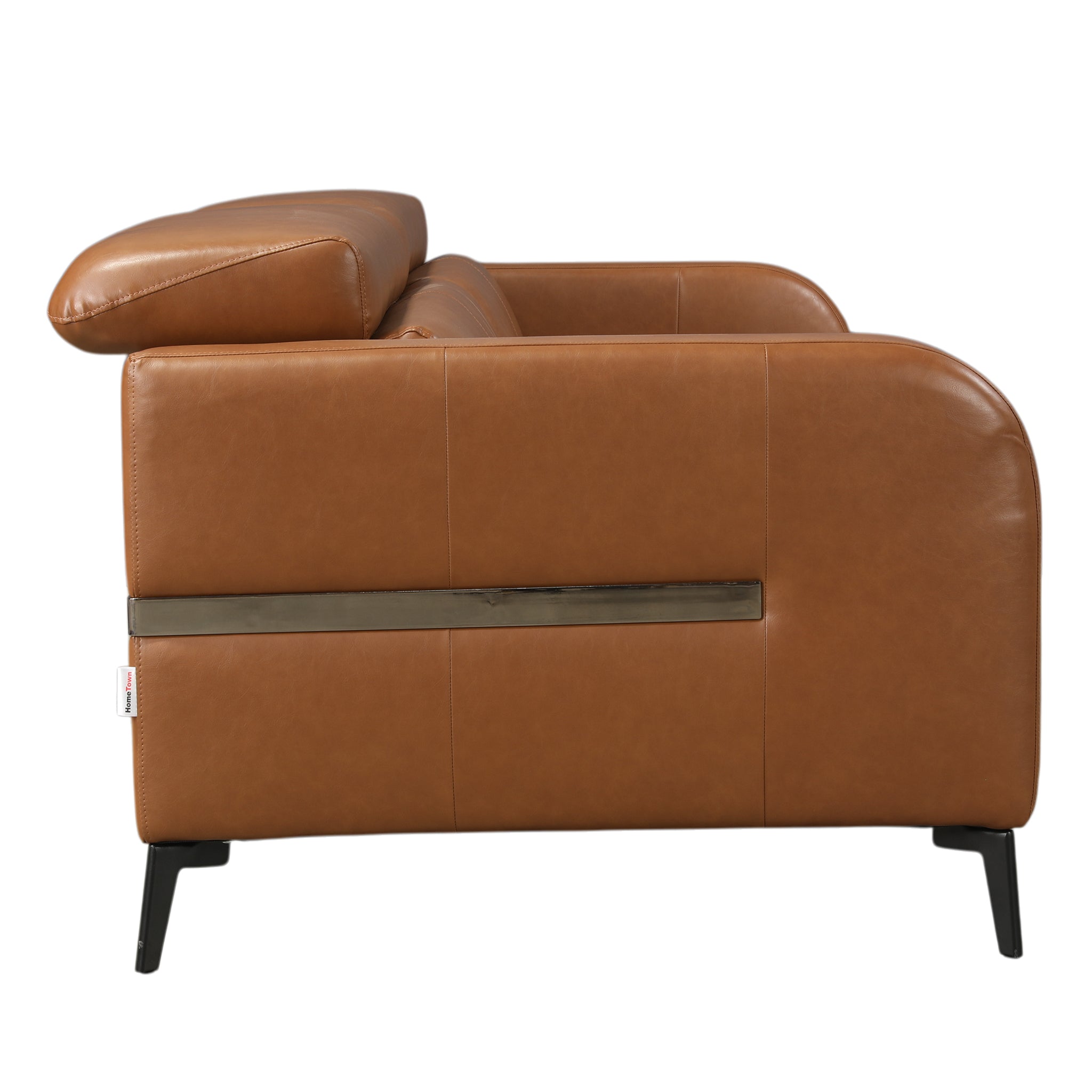 CALISTA LEATHERETTE 3 SEATER SOFA BROWN