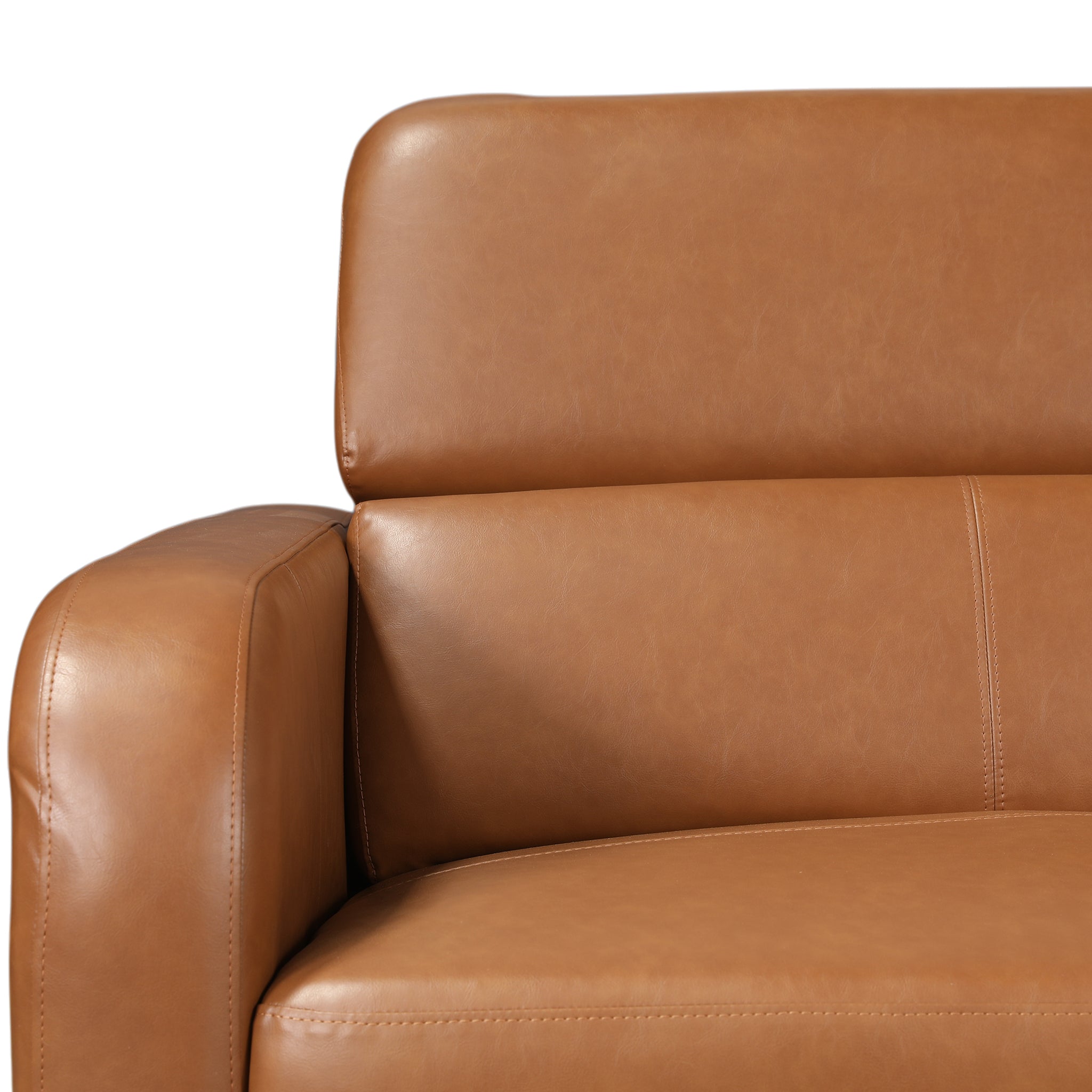 CALISTA LEATHERETTE 3 SEATER SOFA BROWN