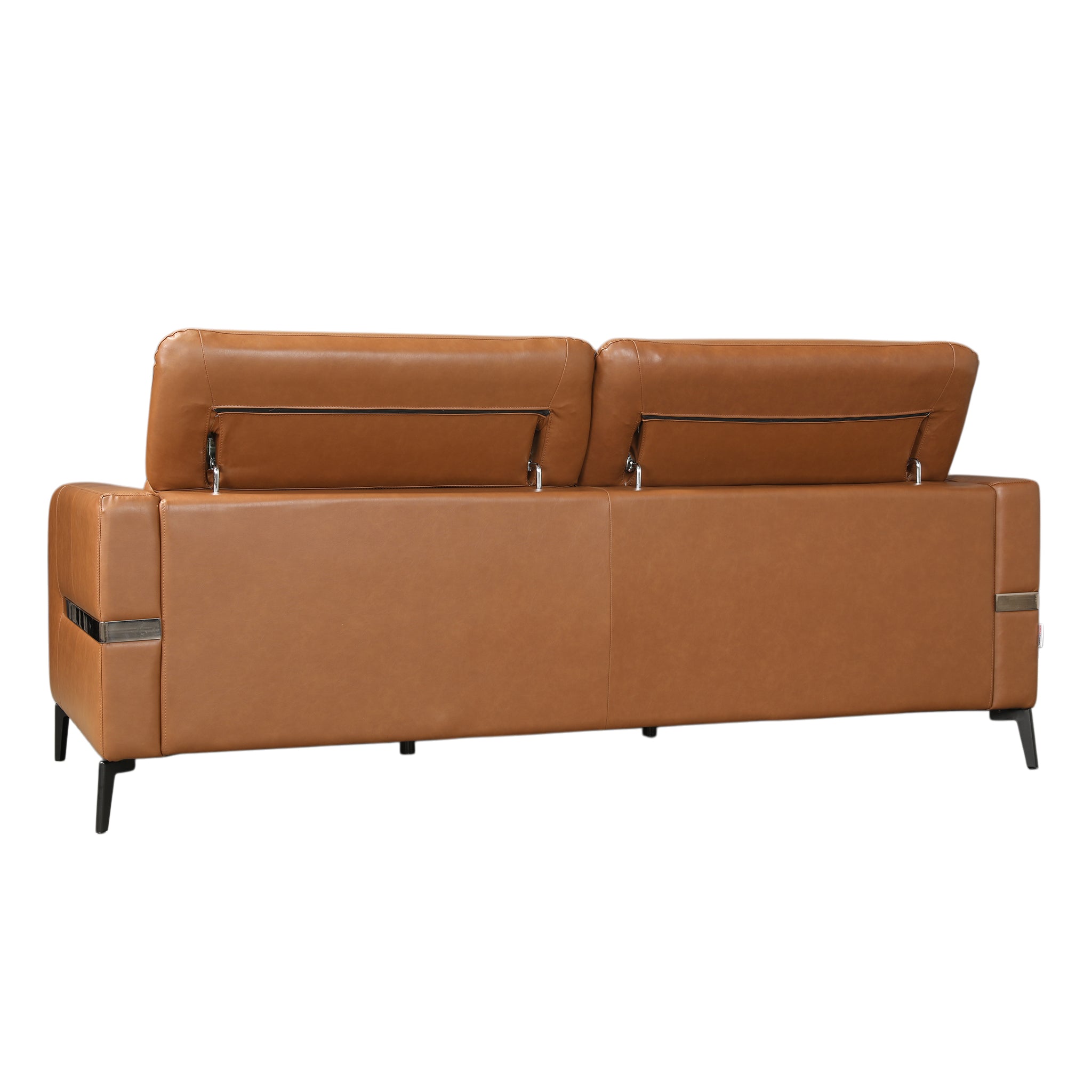 CALISTA LEATHERETTE 3 SEATER SOFA BROWN