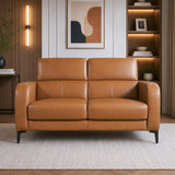 Calista Leatherette 2 Seater Sofa Brown