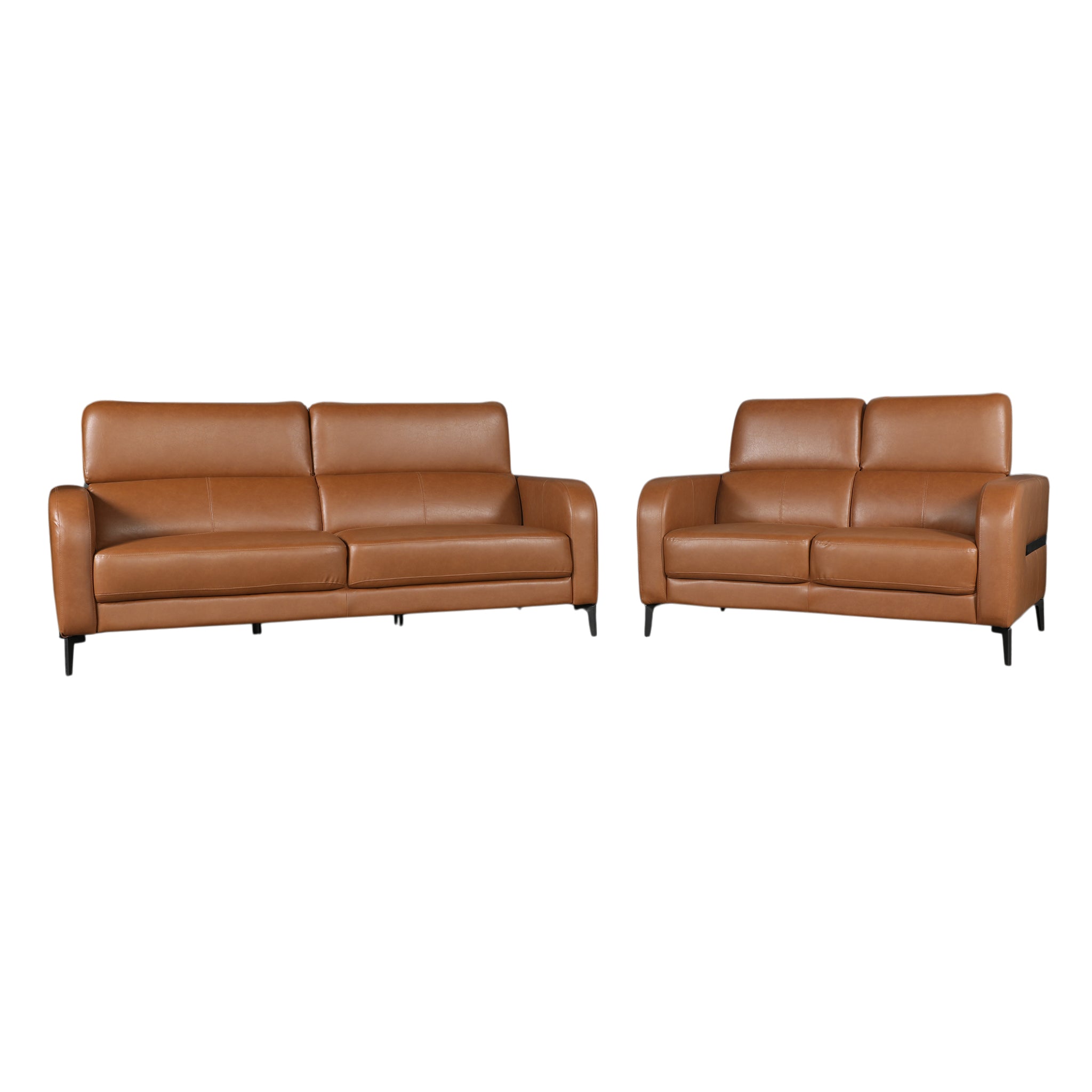 CALISTA LEATHERETTE SOFA BROWN