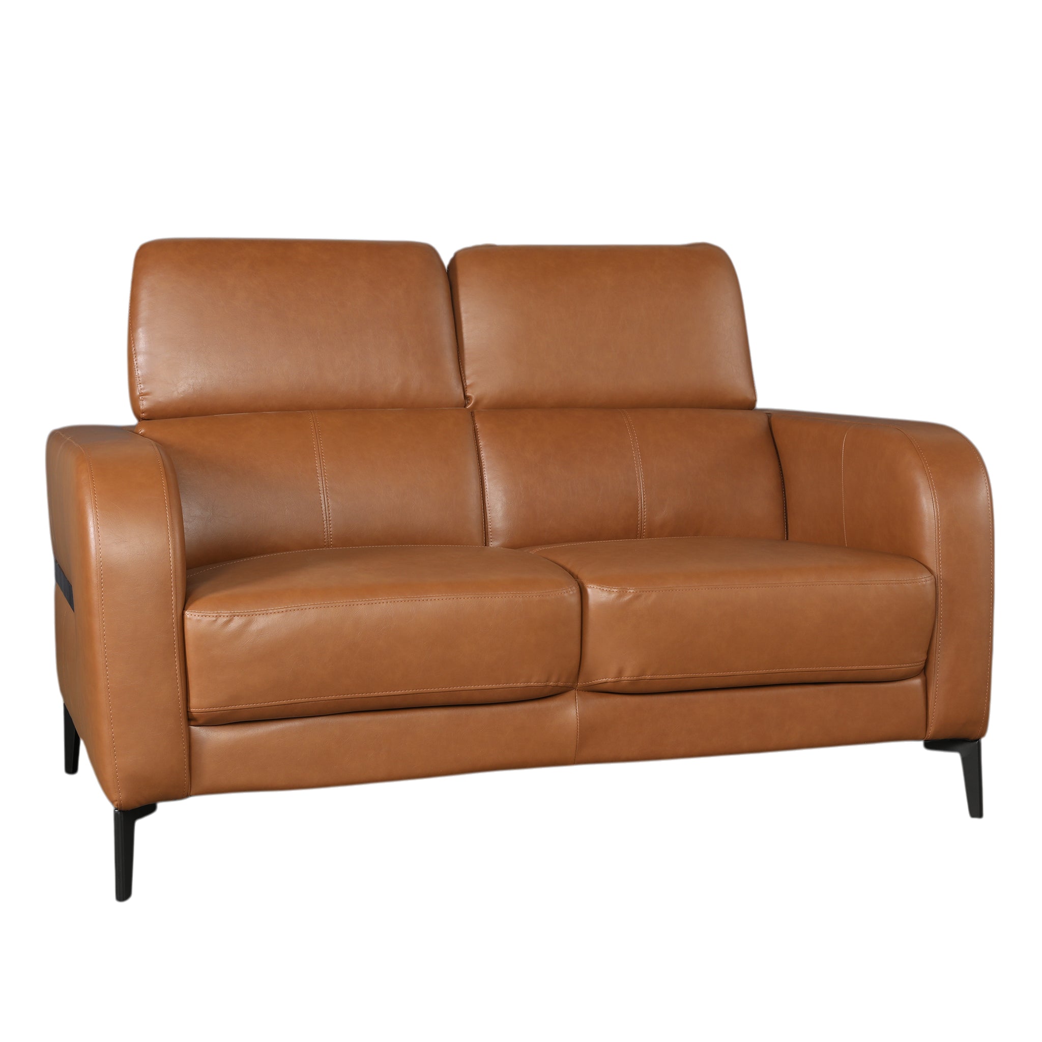 CALISTA LEATHERETTE 2 SEATER SOFA BROWN