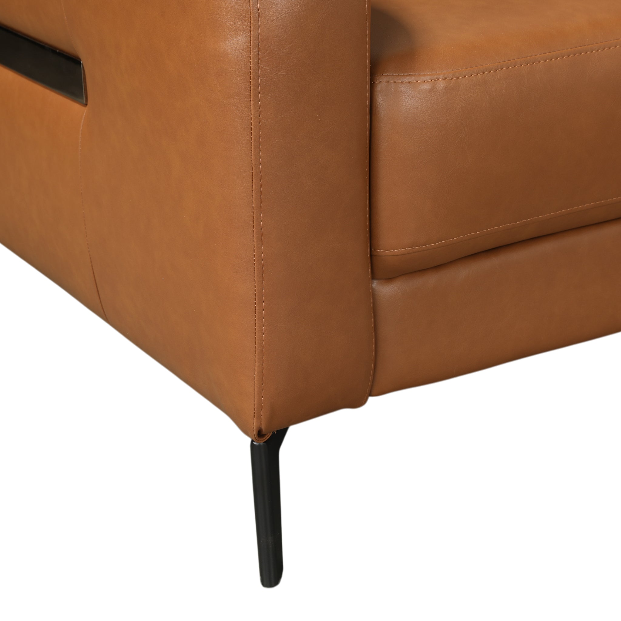 CALISTA LEATHERETTE SOFA BROWN