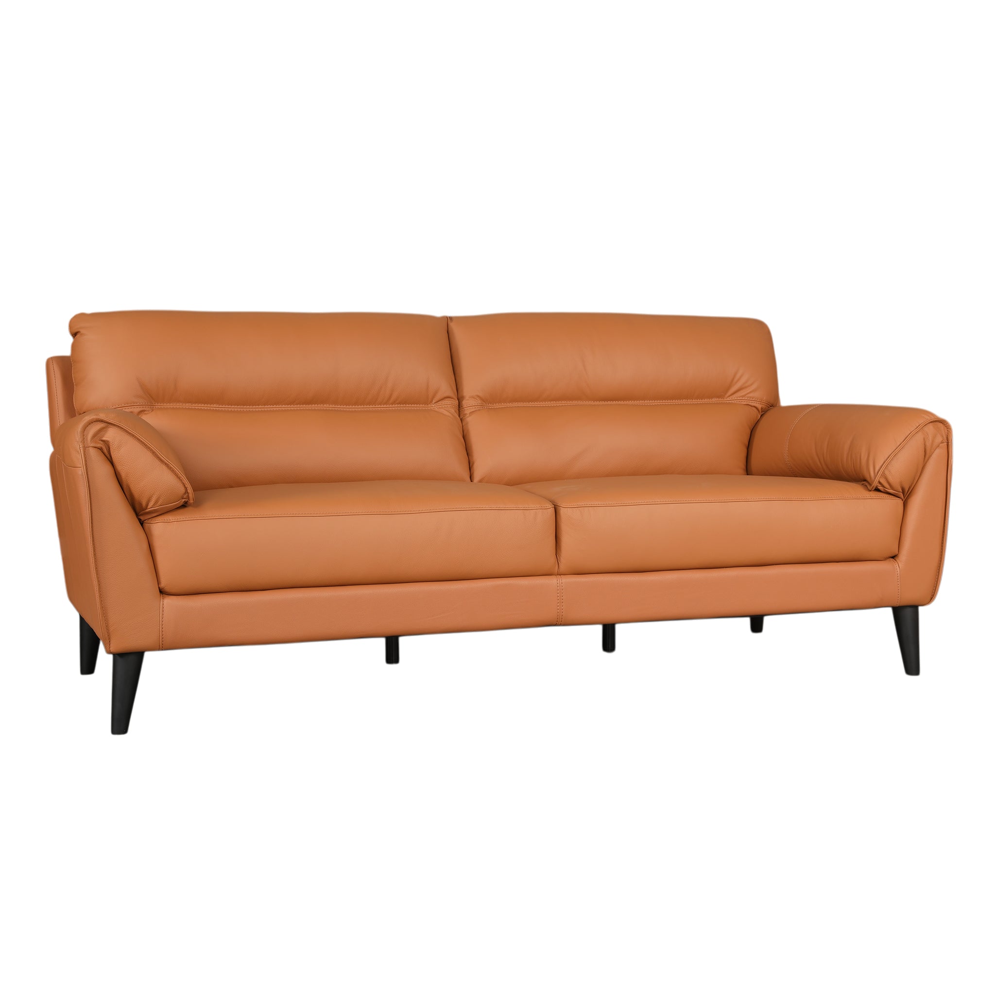 SERENO HALF LEATHER 3 SEATER SOFA TAN
