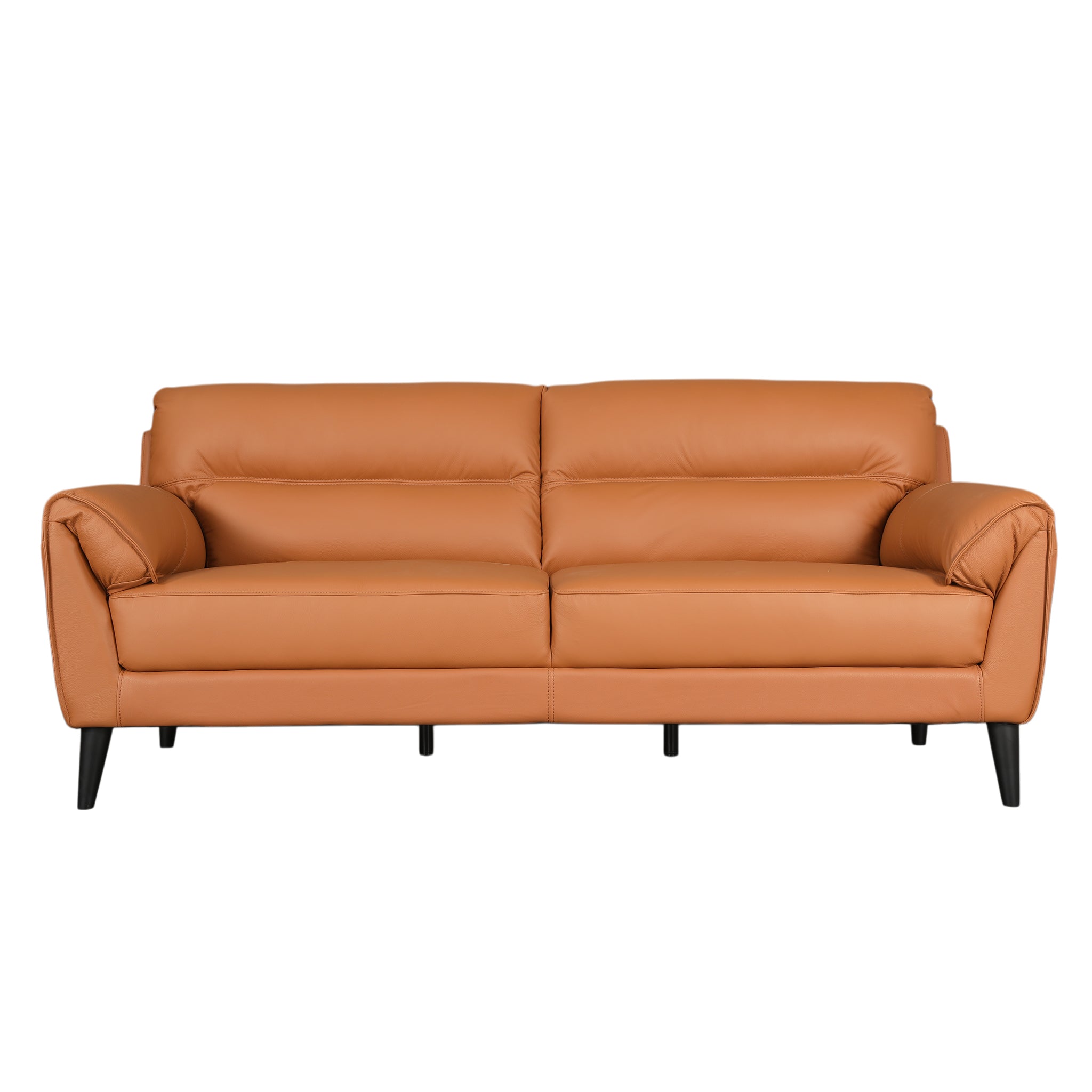 SERENO HALF LEATHER 3 SEATER SOFA TAN