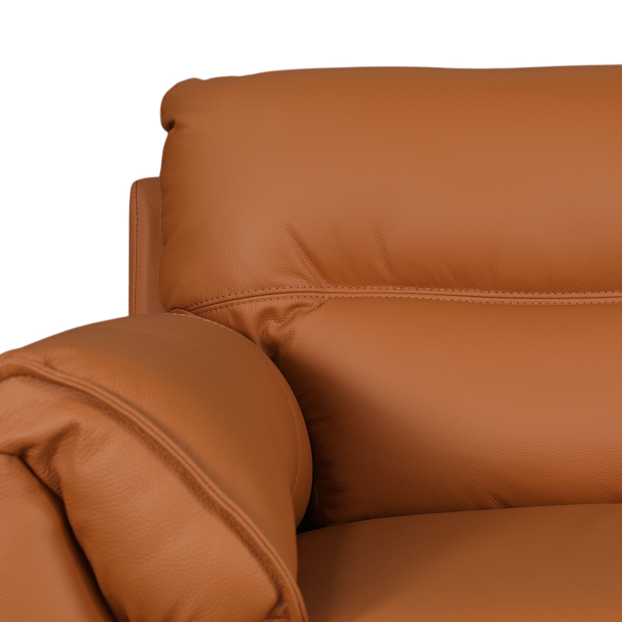 SERENO HALF LEATHER 3 SEATER SOFA TAN
