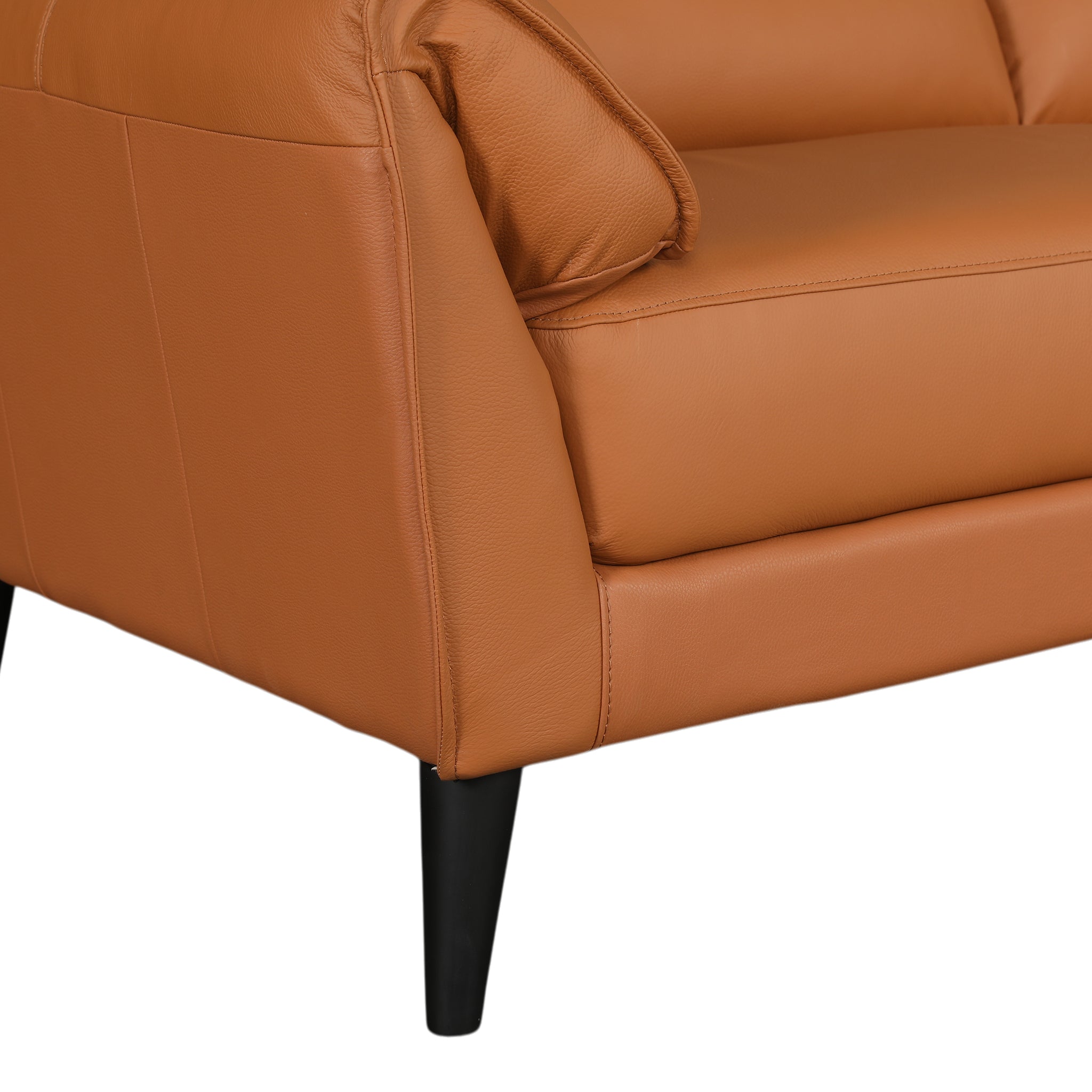 SERENO HALF LEATHER 3 SEATER SOFA TAN