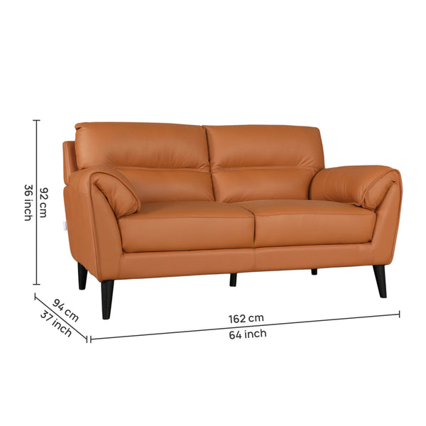 Sereno Half Leather 2 Seater Sofa Tan dimensions