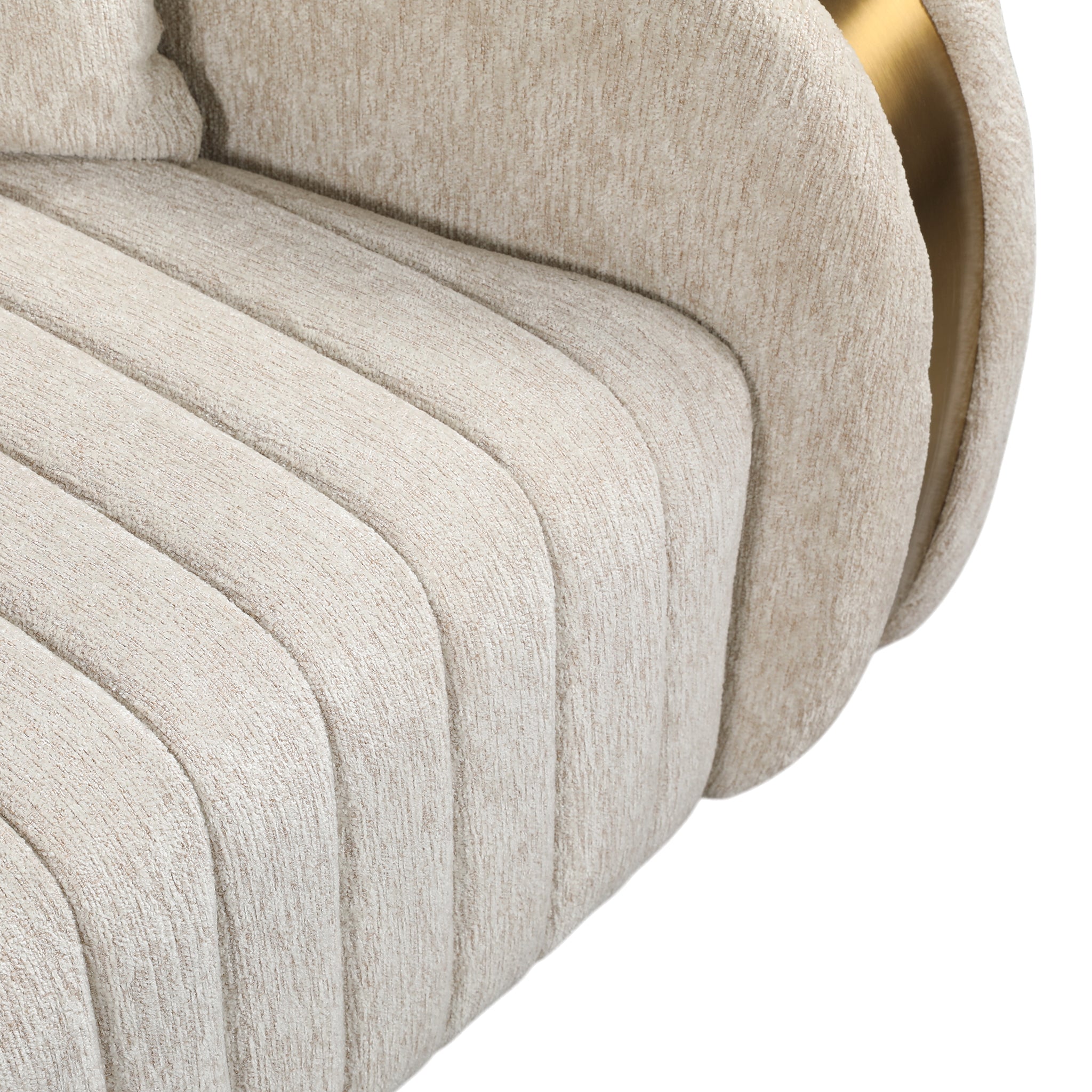 KINGS FABRIC 3 SEATER SOFA BEIGE & GOLD